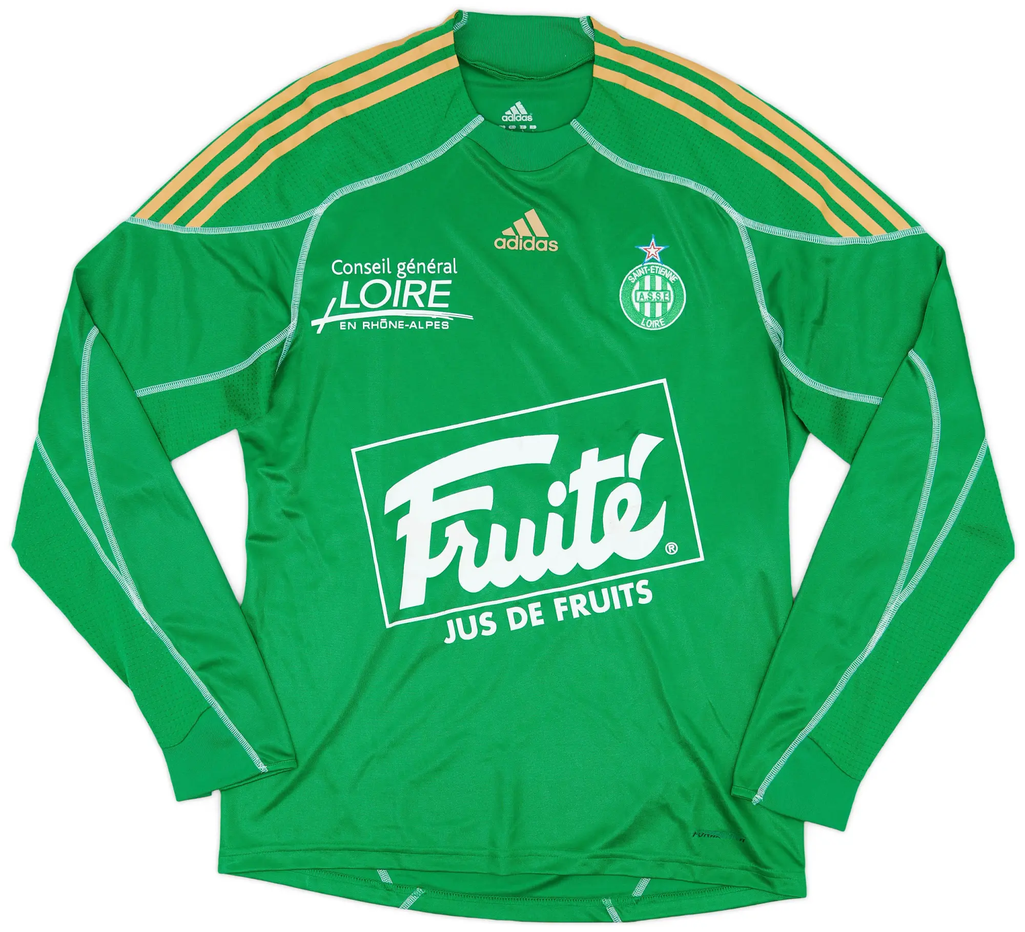 adidas 2009-10 Saint Etienne Player Issue Home L/S Shirt - 6/10 - (L)