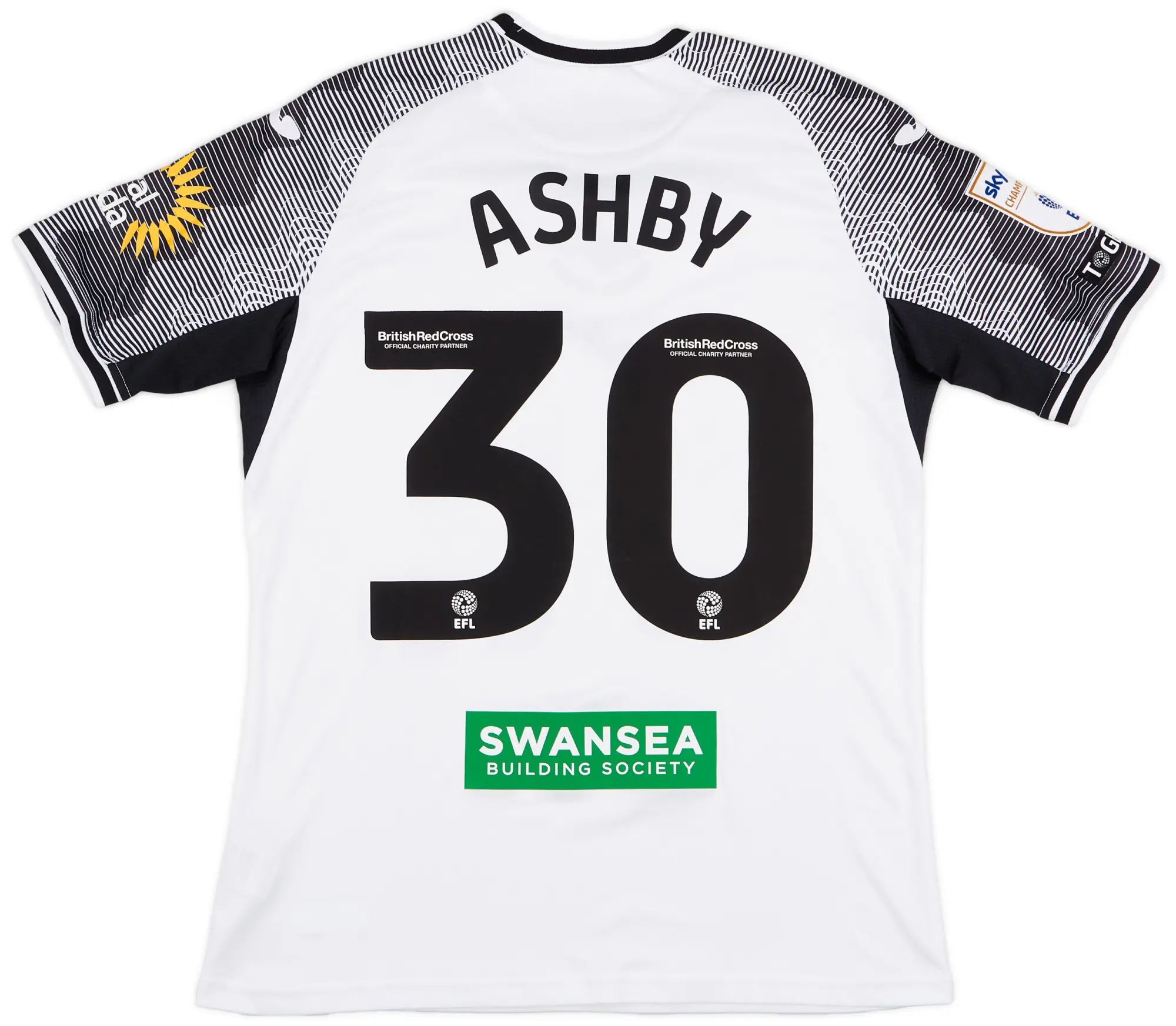 Joma 2023-24 Swansea Match Issue Home Shirt Ashby #30