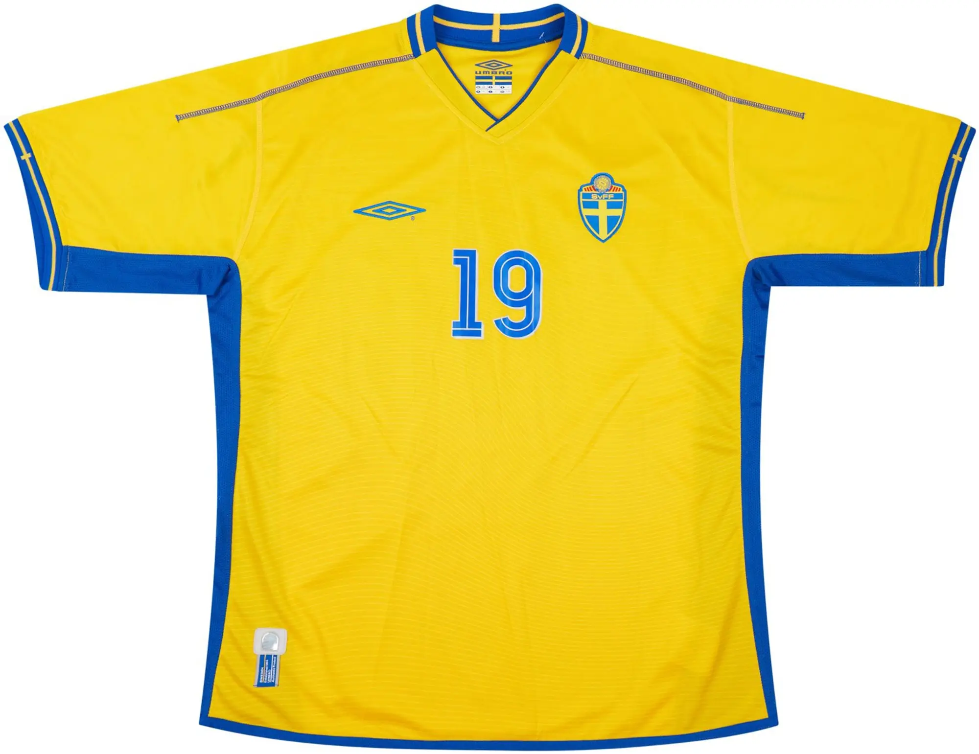 Umbro 2003-04 Sweden Match Issue Home Shirt #19