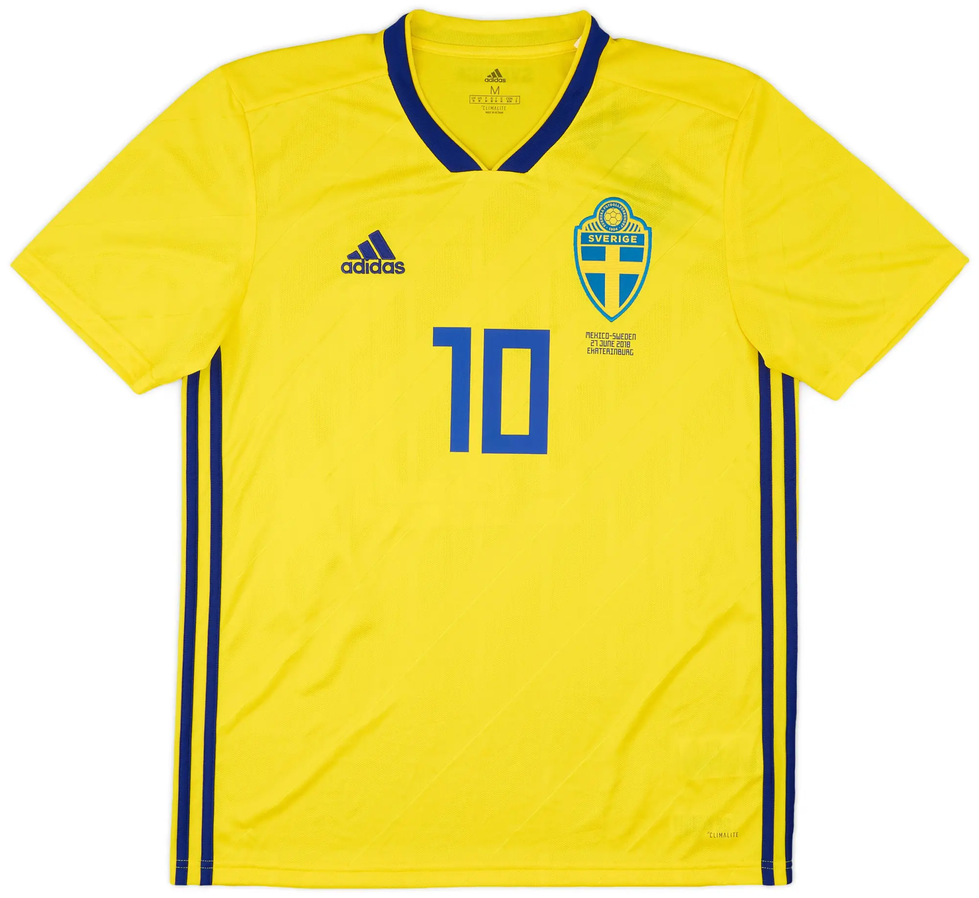 adidas 2018 Sweden Player Issue Home Shirt #10 (v Mexico)
