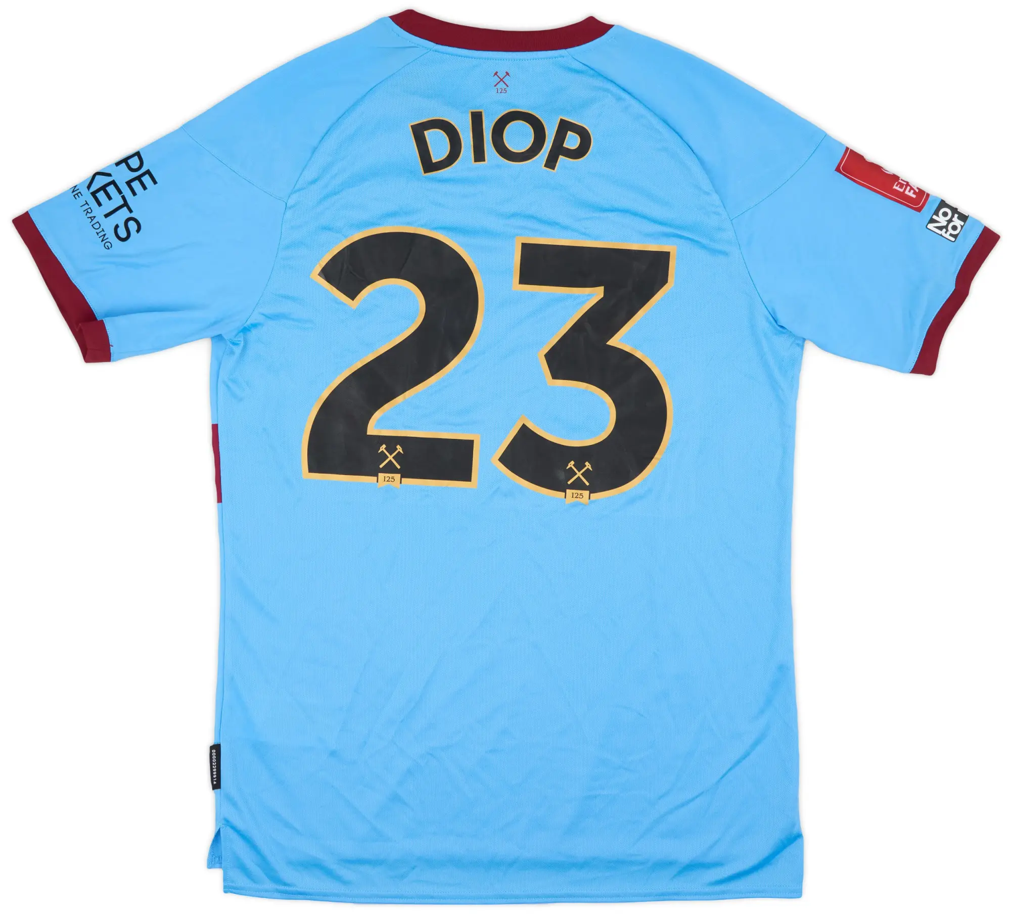 Umbro 2020-21 West Ham Match Issue FA Cup Away Shirt Diop #23