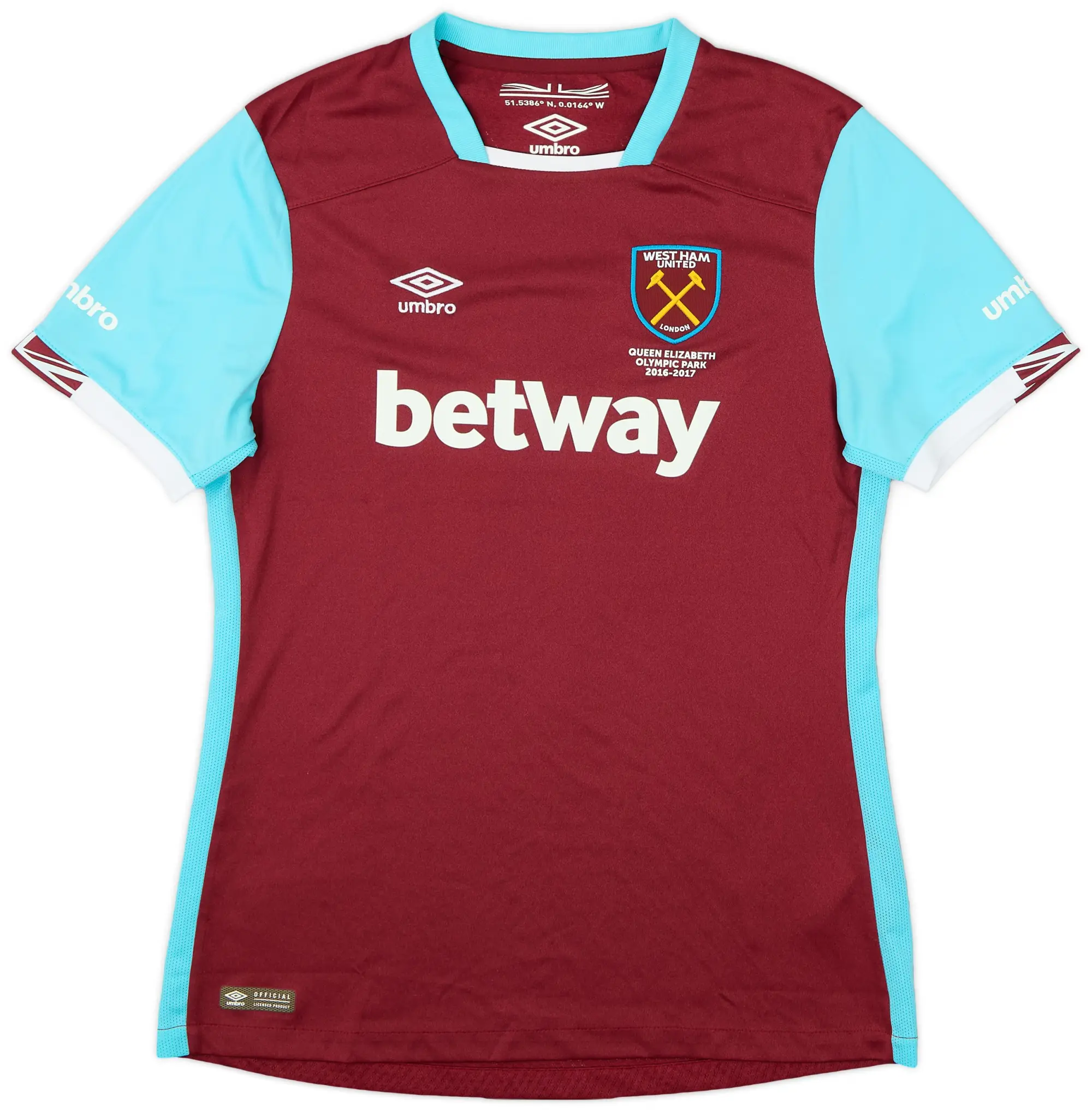 Umbro 2016-17 West Ham Home Shirt - 9/10 - (Women's L)