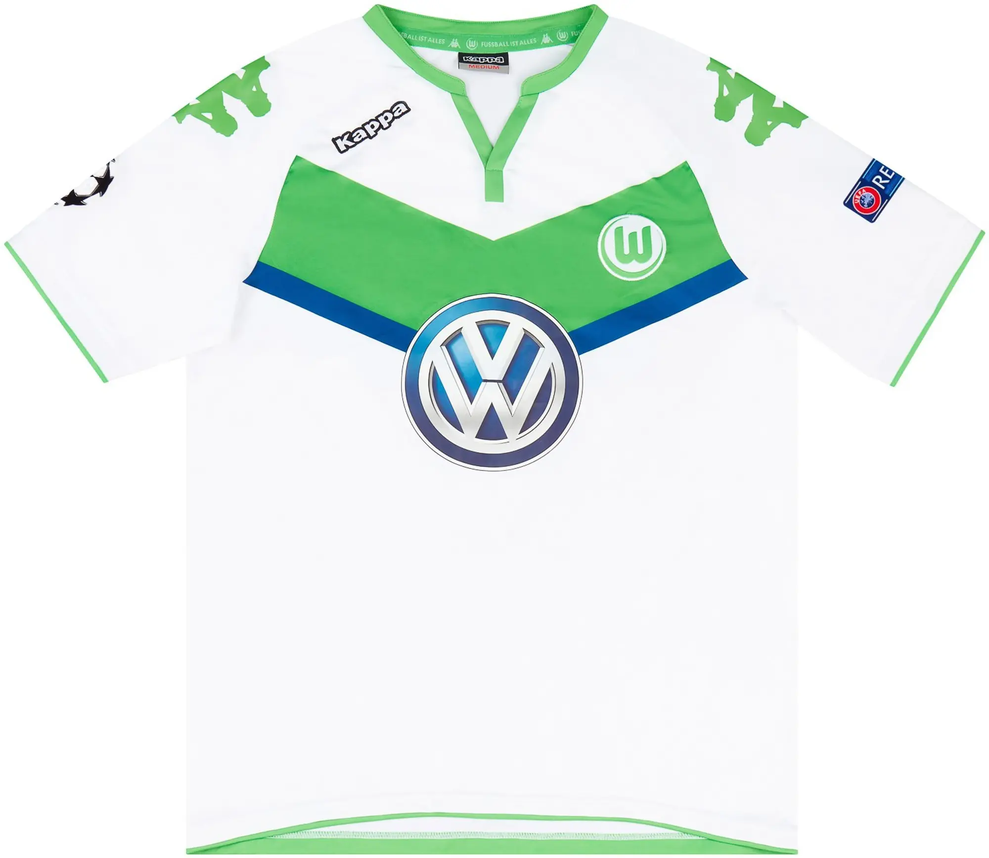 Kappa 2015-16 Wolfsburg Match Issue Champions League Home Shirt Azzaoui #38 (v Manchester United)