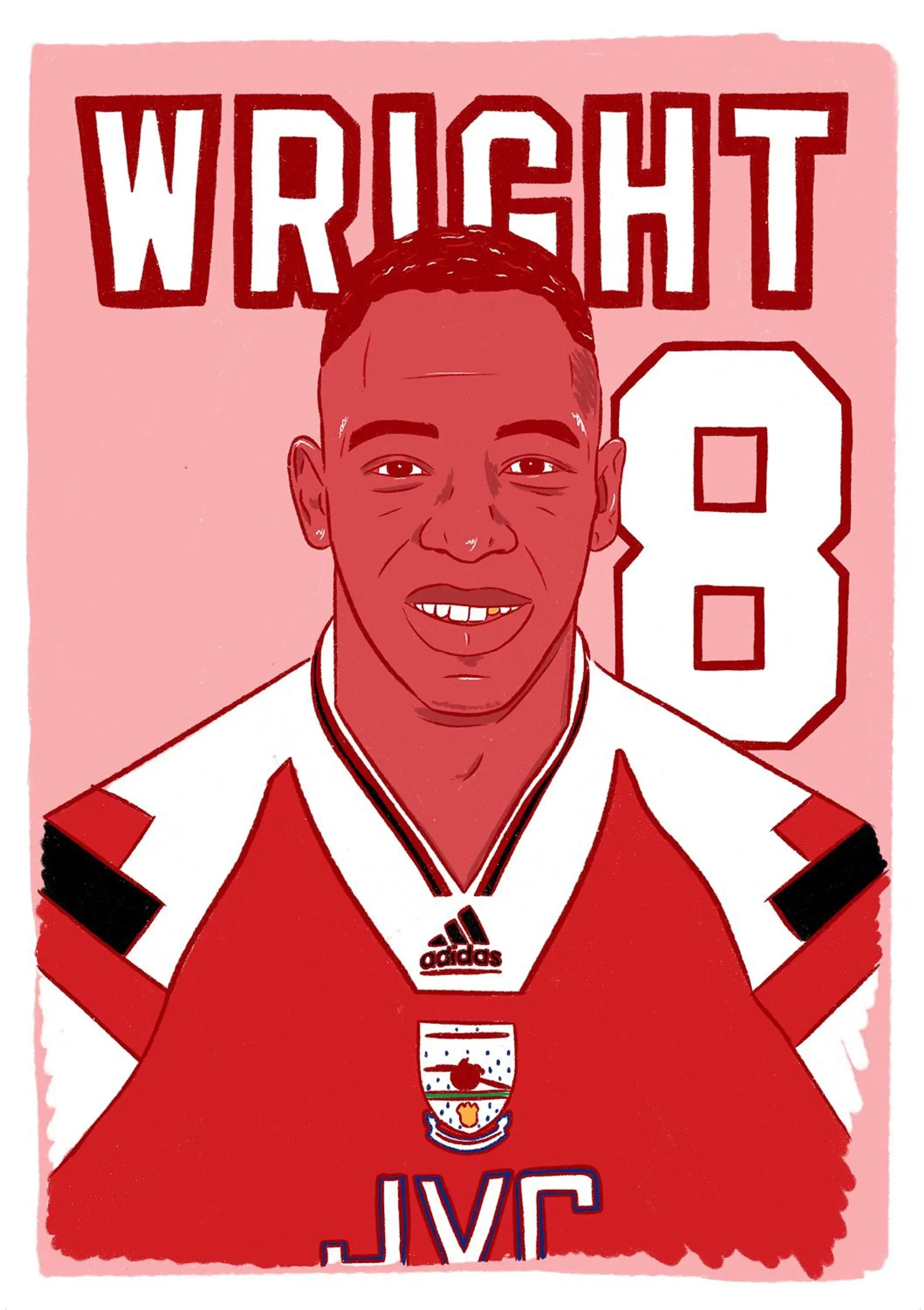 Accessories 1992-94 Arsenal Wright #8 Premier League A3 Poster/Print
