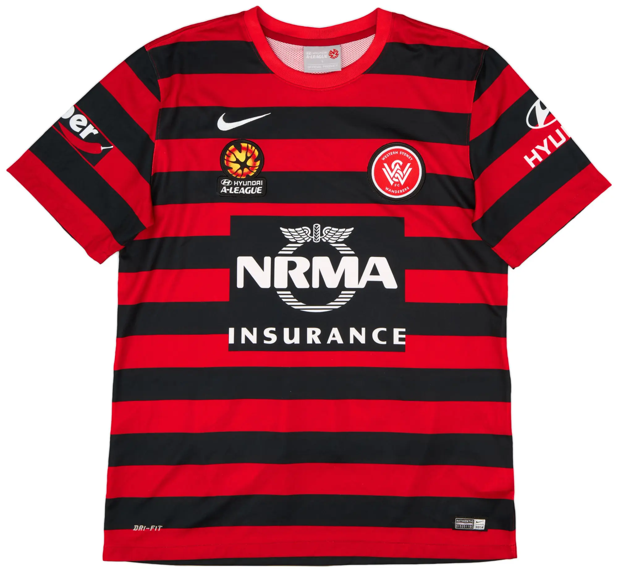 Nike 2014-15 Western Sydney Wanderers Home Shirt - 9/10 - (L)