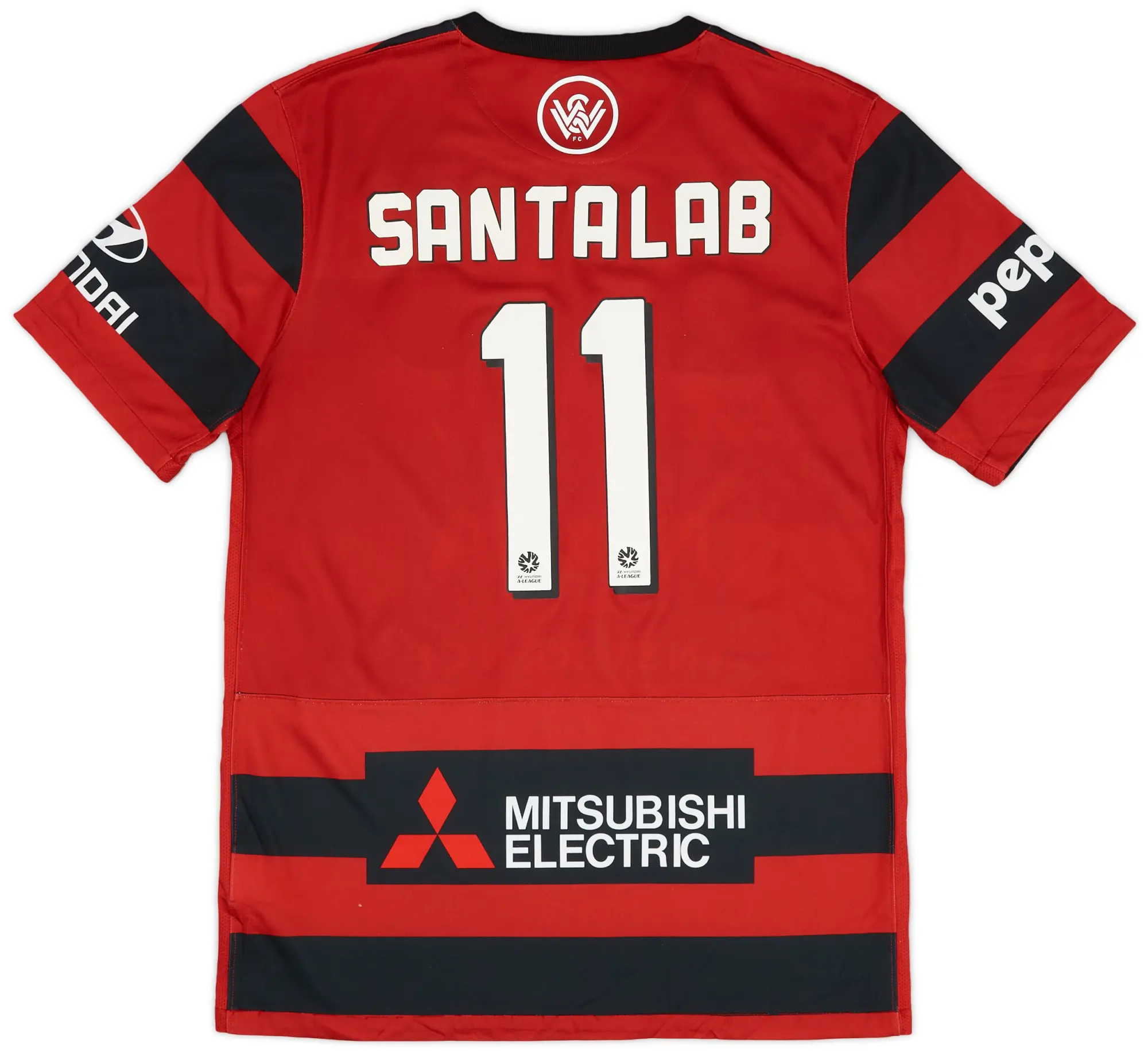 Nike 2015-16 Western Sydney Wanderers Home Shirt Santalab #11 - 9/10 - (M)