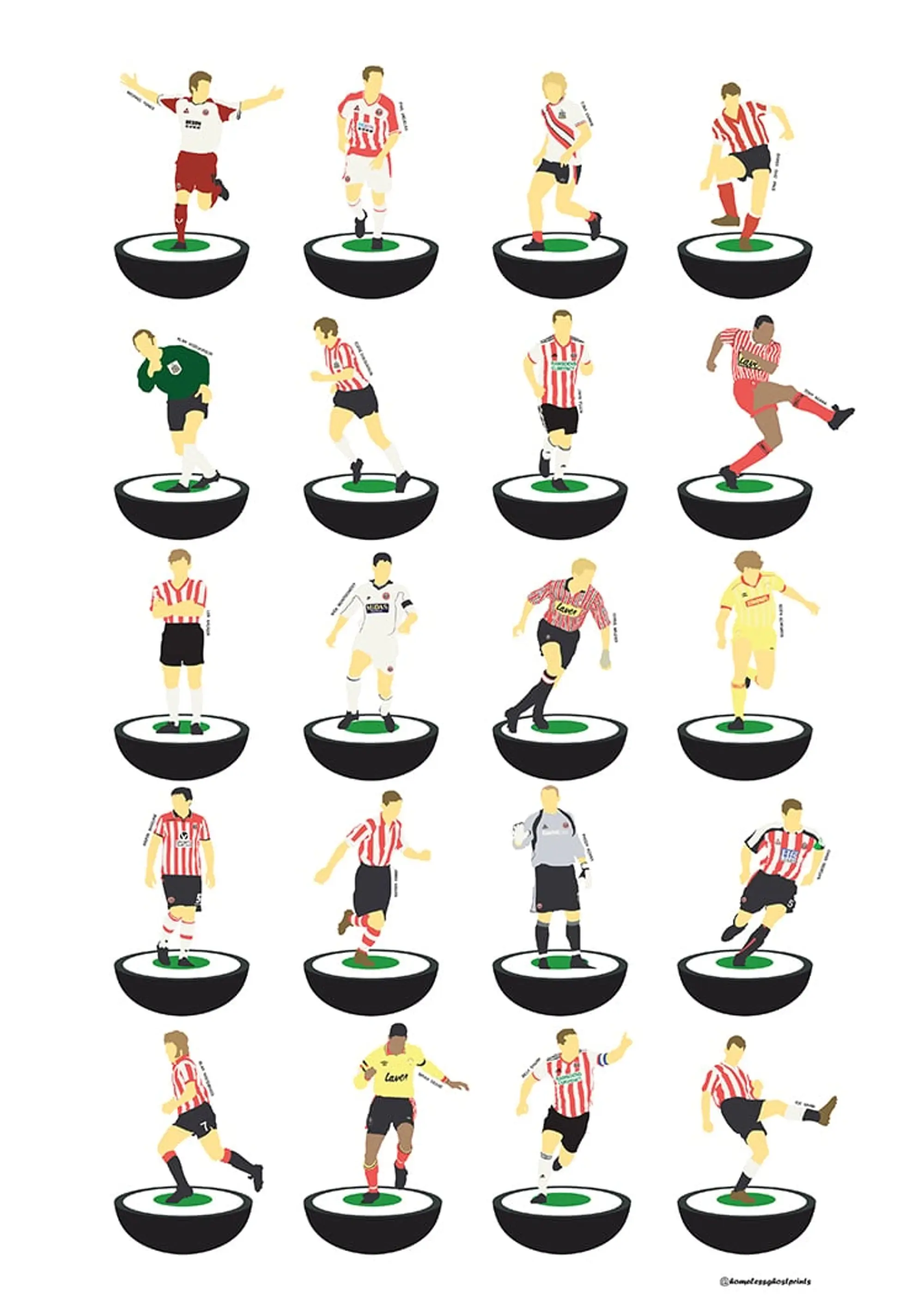 Accessories 1935-2020 Sheffield United Subbuteo A3 Print/Poster