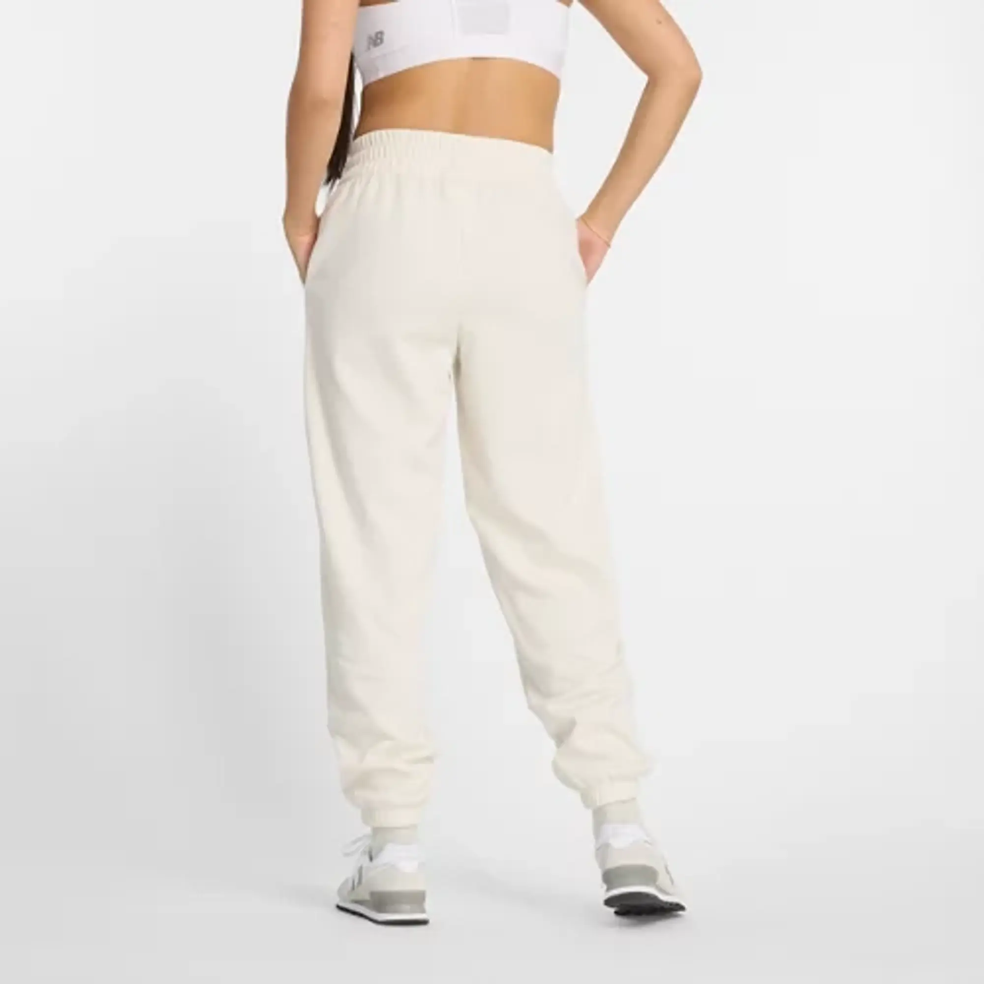 New Balance Women's Performance Fleece Jogger in Beige Poly Fleece