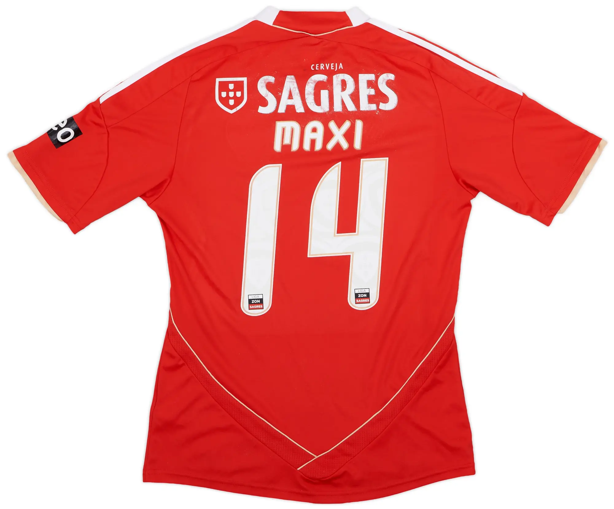 adidas 2011-12 Benfica Home Shirt Maxi #14 - 4/10 - (S)