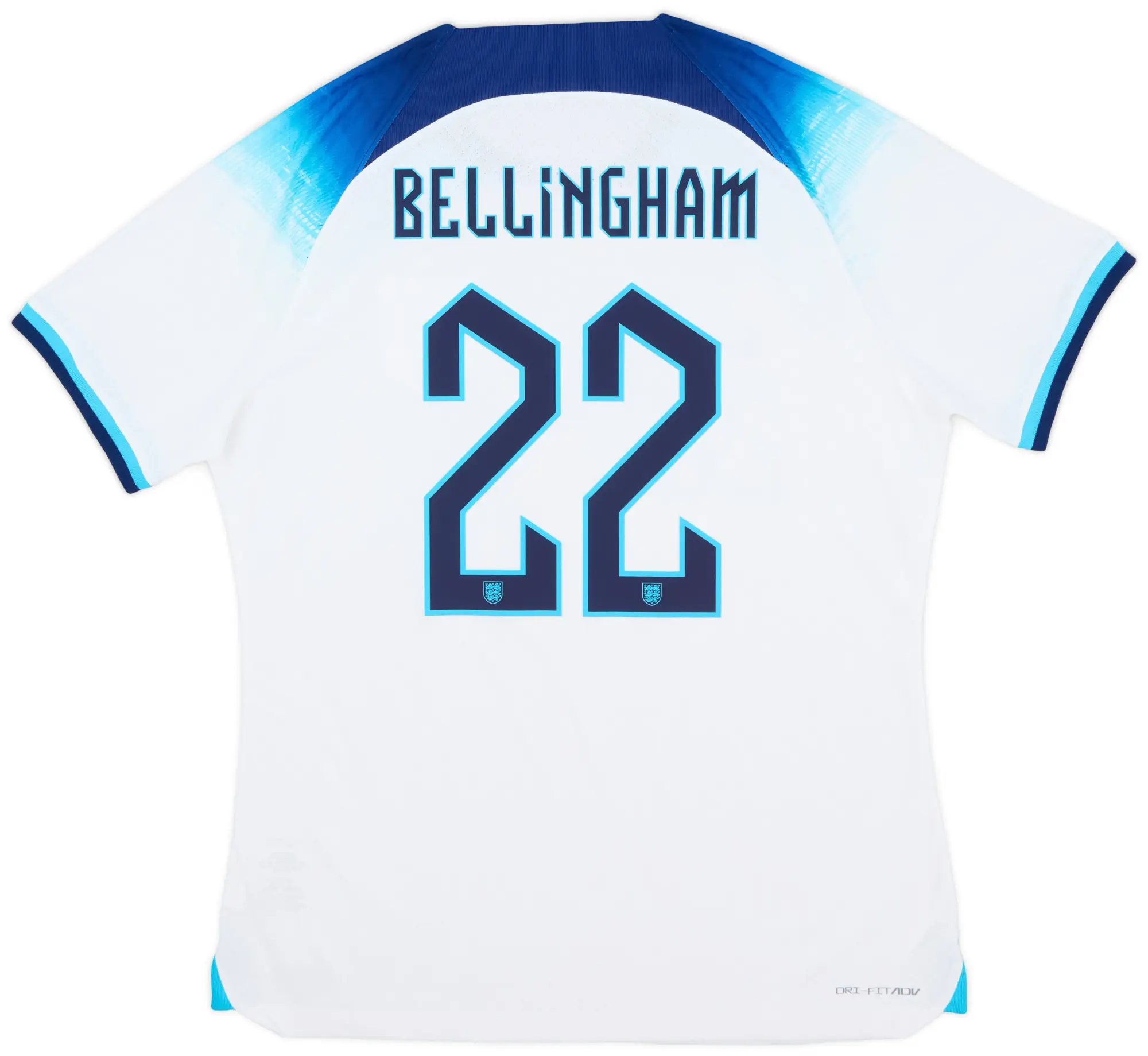 Nike 2022-23 England Authentic Home Shirt Bellingham #22 - 9/10 - (XL)