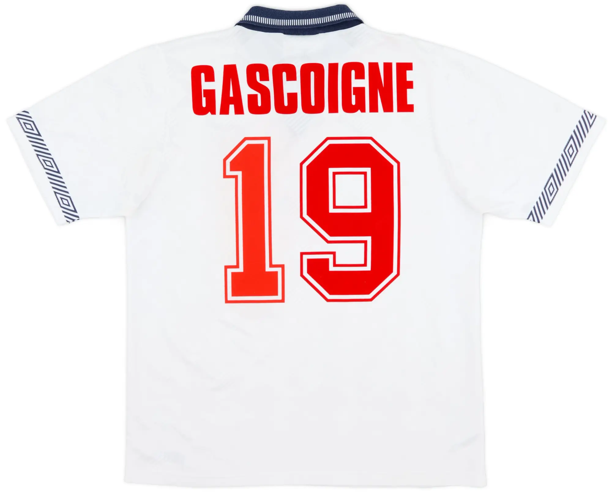 Umbro 1990-92 England Home Shirt Gascoigne #19 - 8/10 - (L)