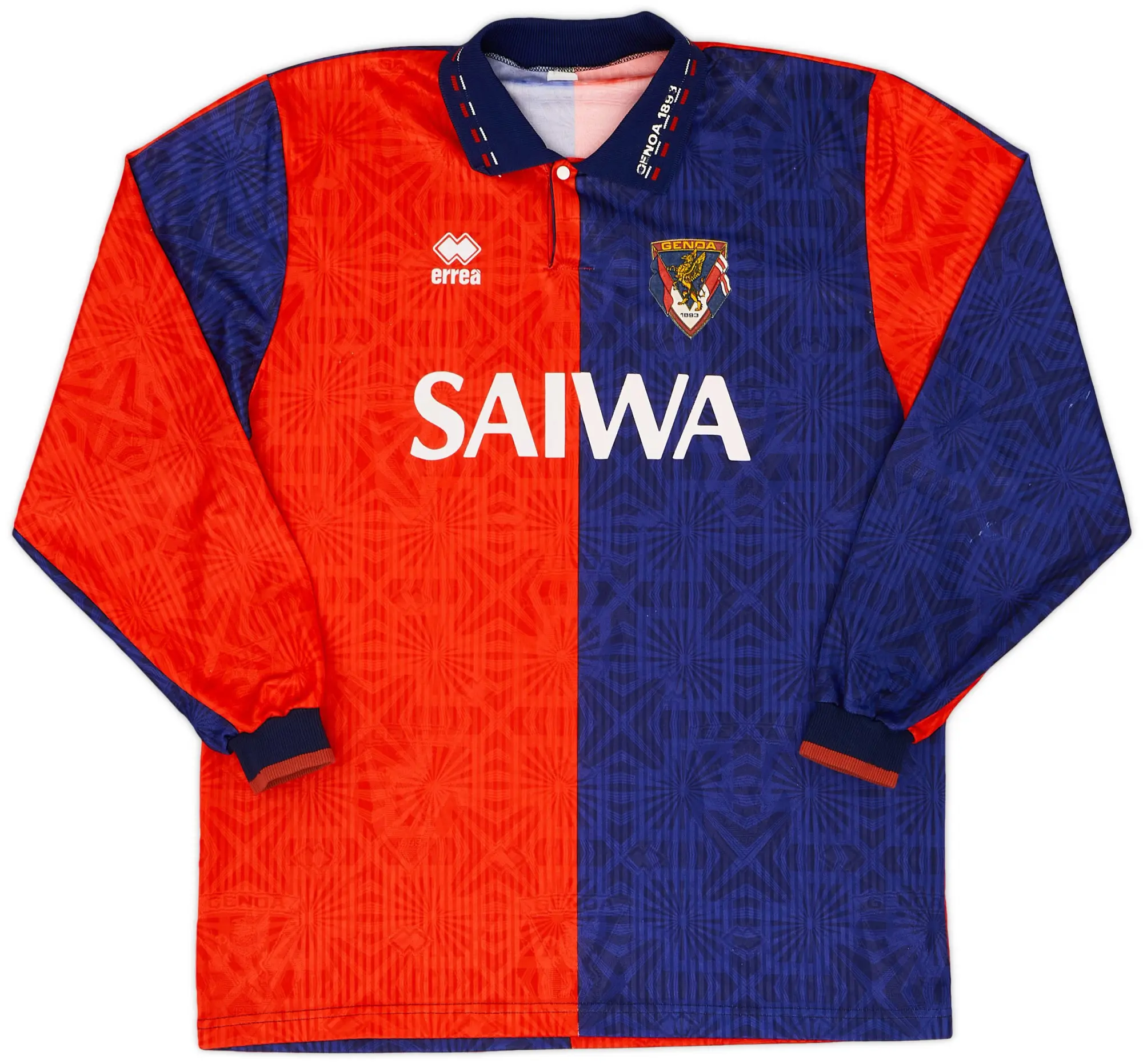 Errea 1992-94 Genoa Home L/S Shirt - 8/10 - (XL)