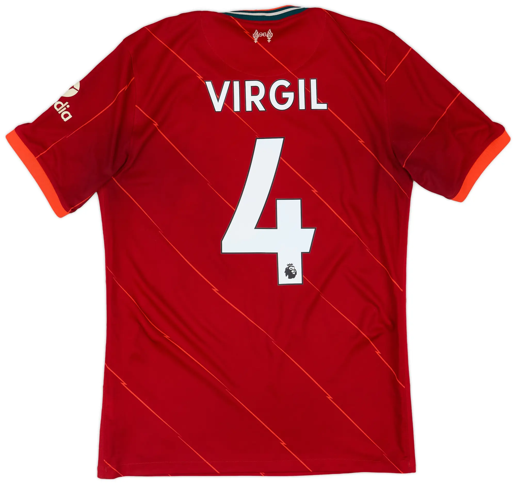 Nike 2021-22 Liverpool Home Shirt Virgil #4 - 5/10 - (M)