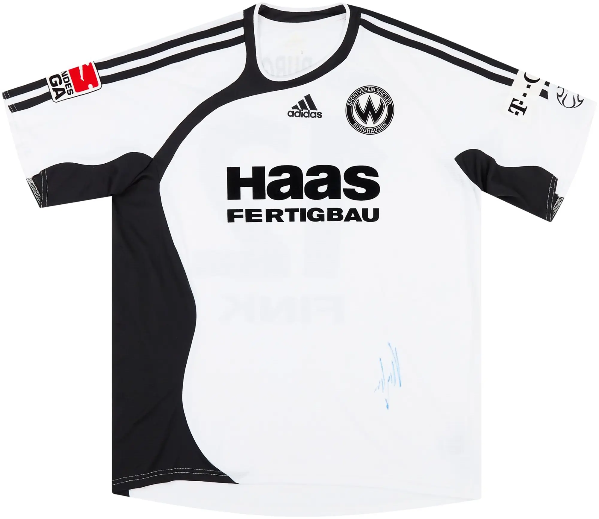 adidas 2006-07 Wacker Burghausen Match Issue Signed Home Shirt Fink #12