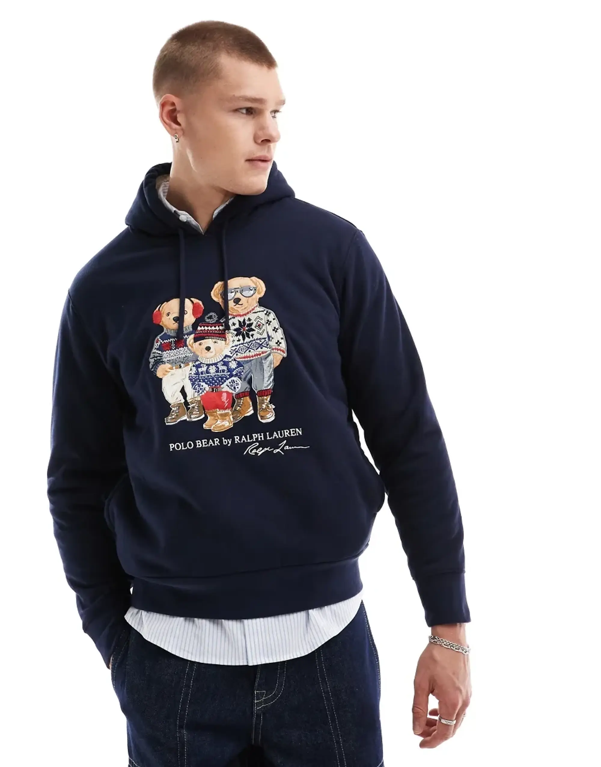 Polo Ralph Lauren  CONSEIL PHOTO A L'INTER DOUBLE SHERPA  men's Sweatshirt in Marine