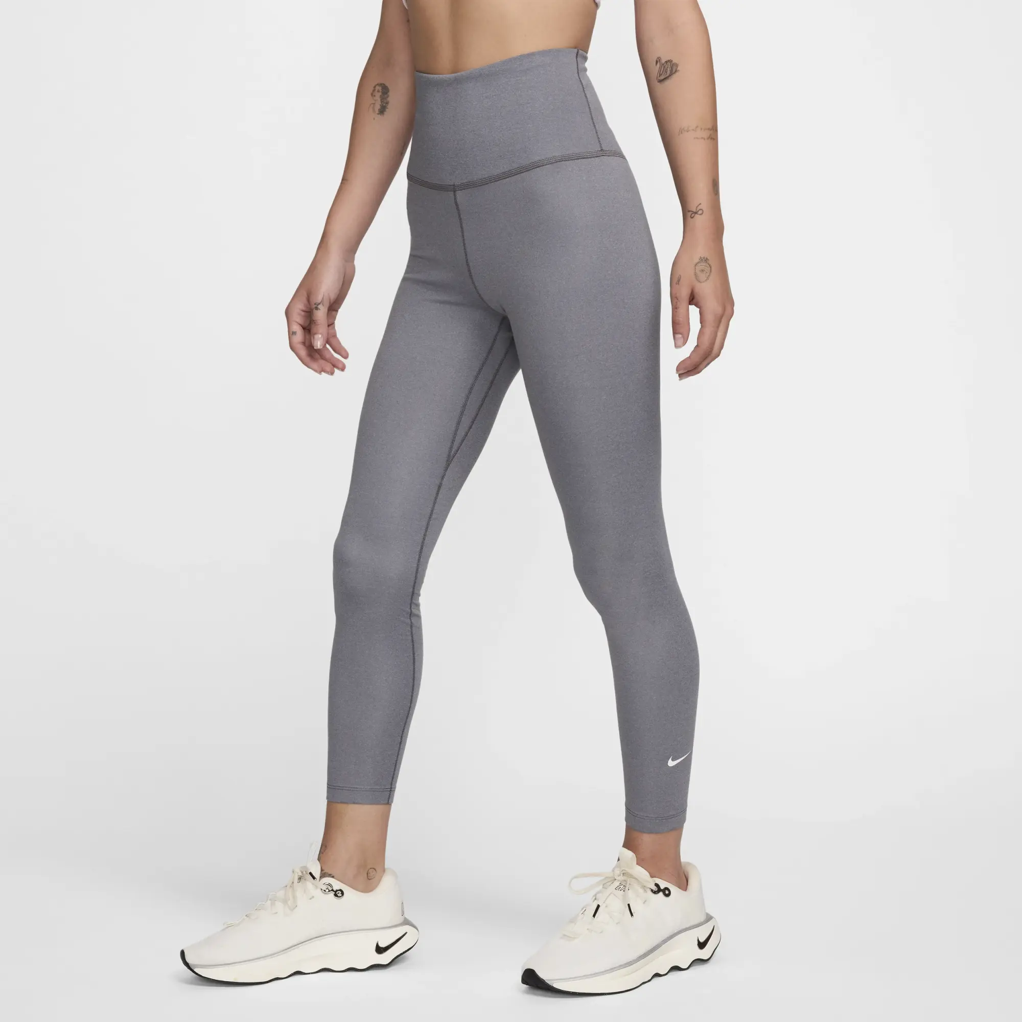 Nike Therma-FIT One Women's High-Waisted 7/8 Leggings - Grey - Polyester/Elastane