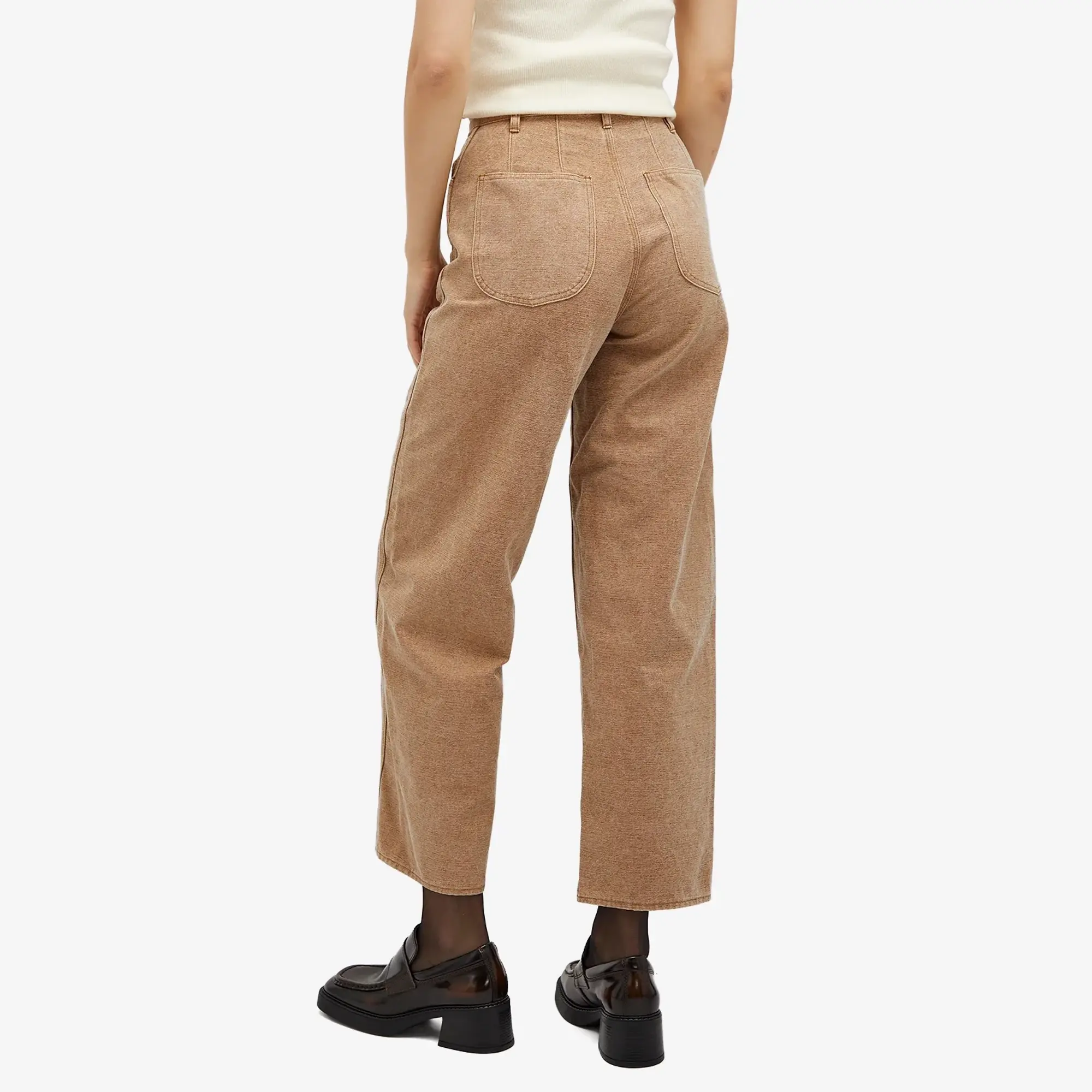 Auralee Women's Washed Organic Canvas Pants Light Brown