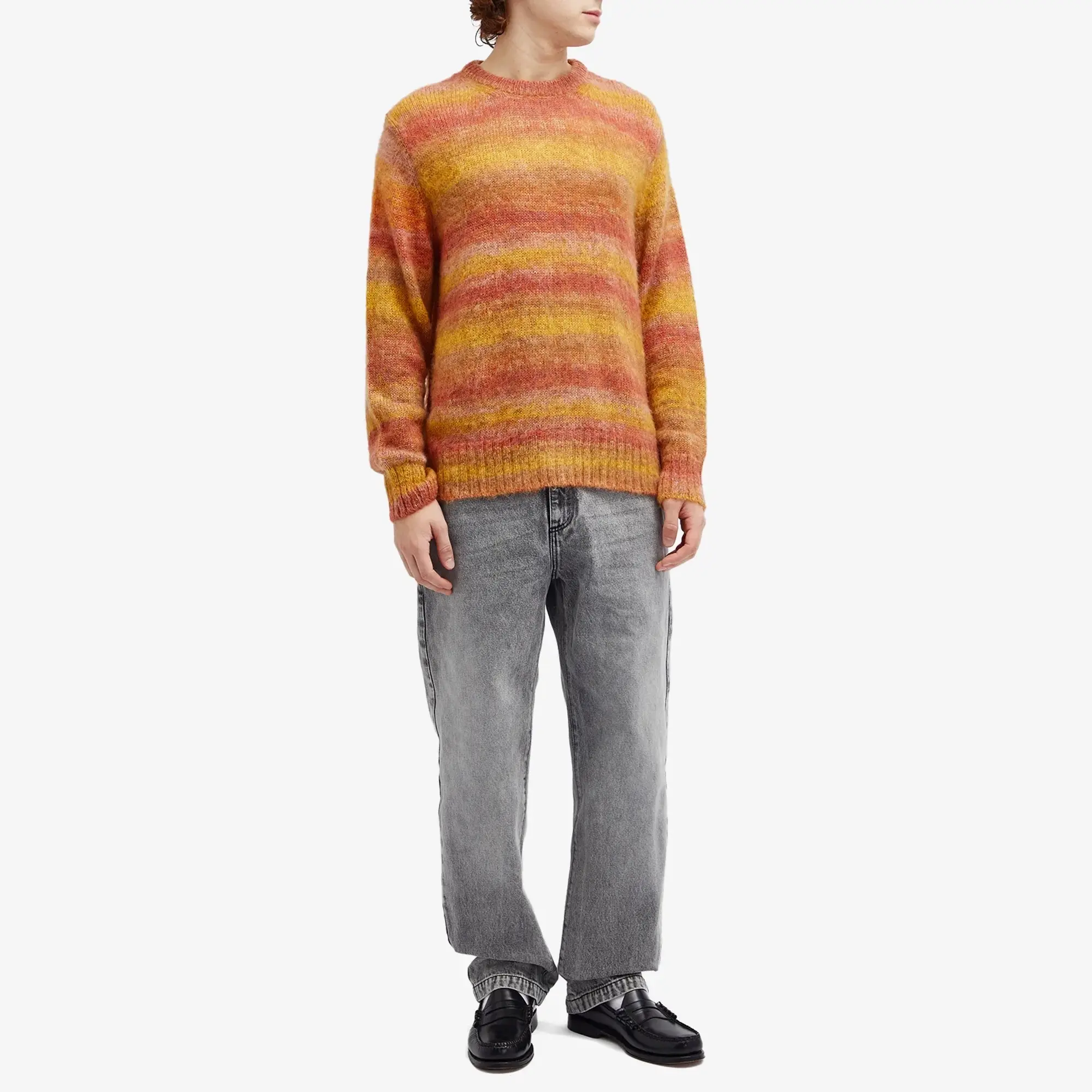 Corridor Men's Space Dye Mohair Jumper Orange