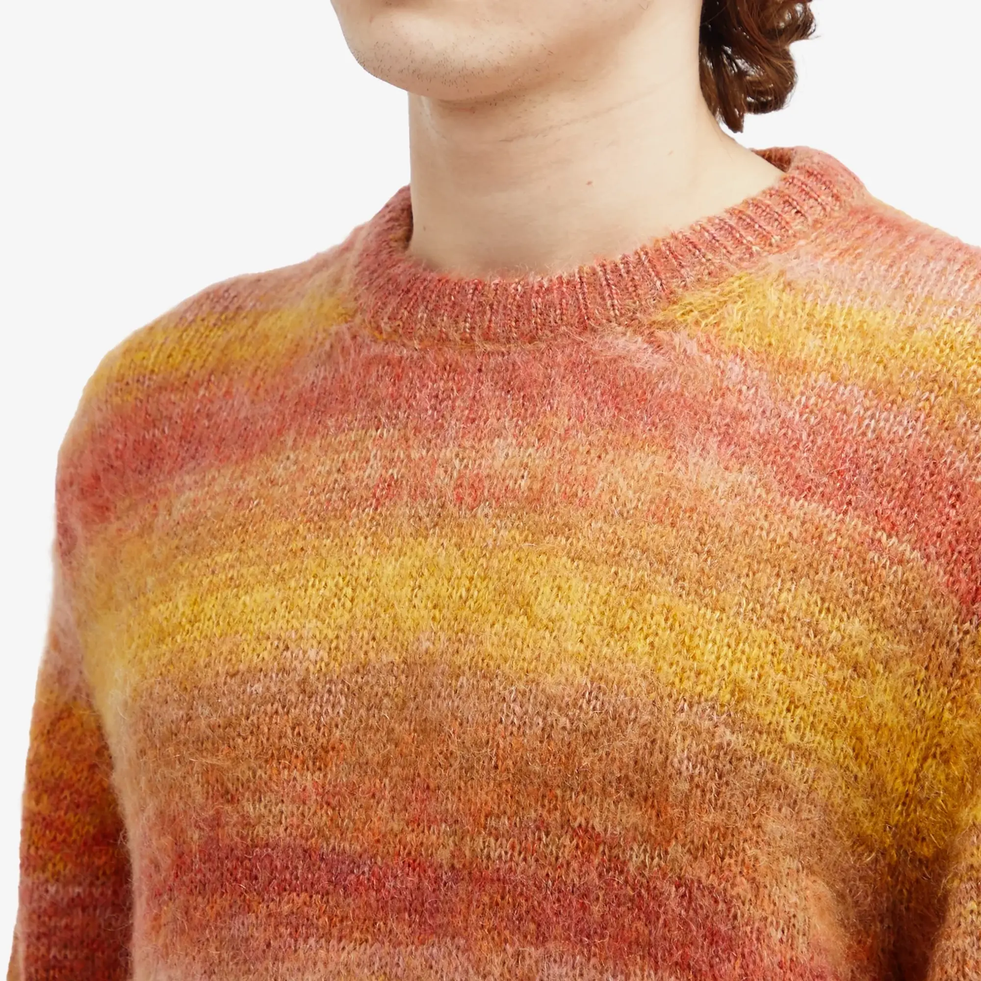 Corridor Men's Space Dye Mohair Jumper Orange
