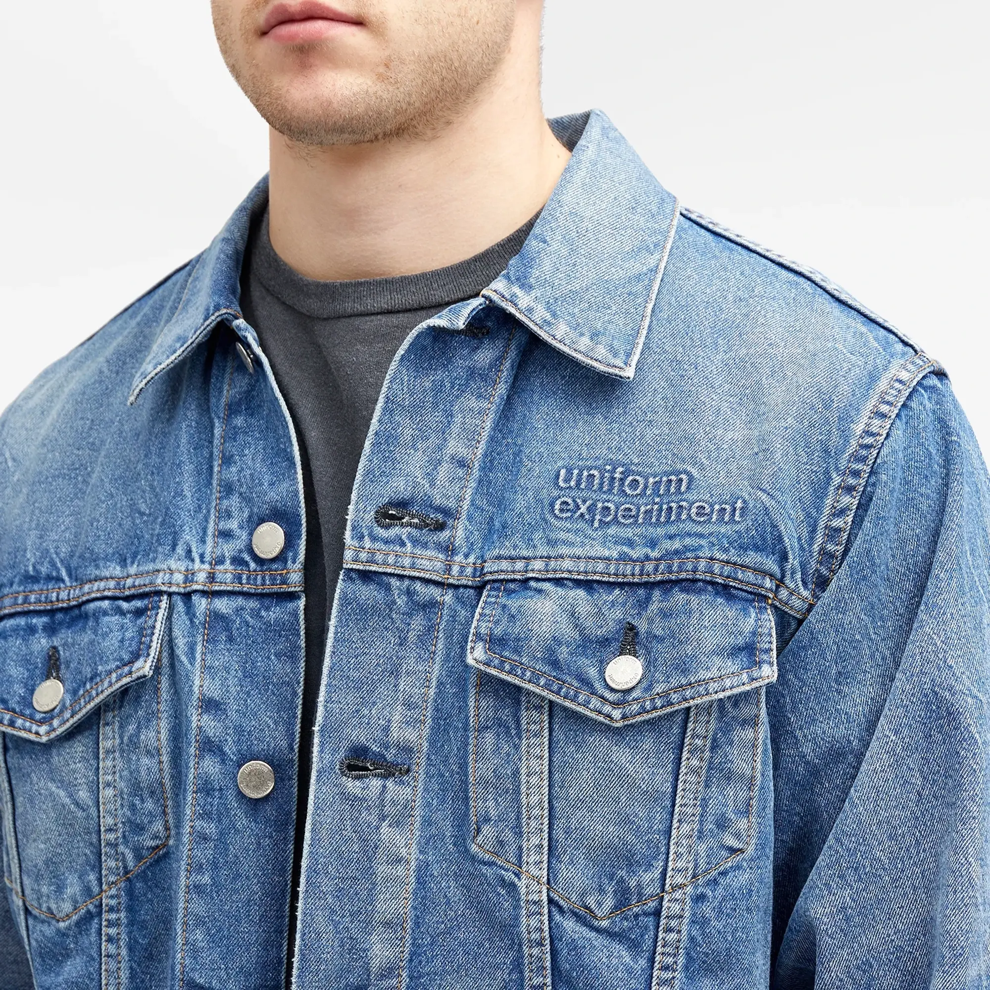 Uniform Experiment Men's Denim Trucker Jacket Indigo