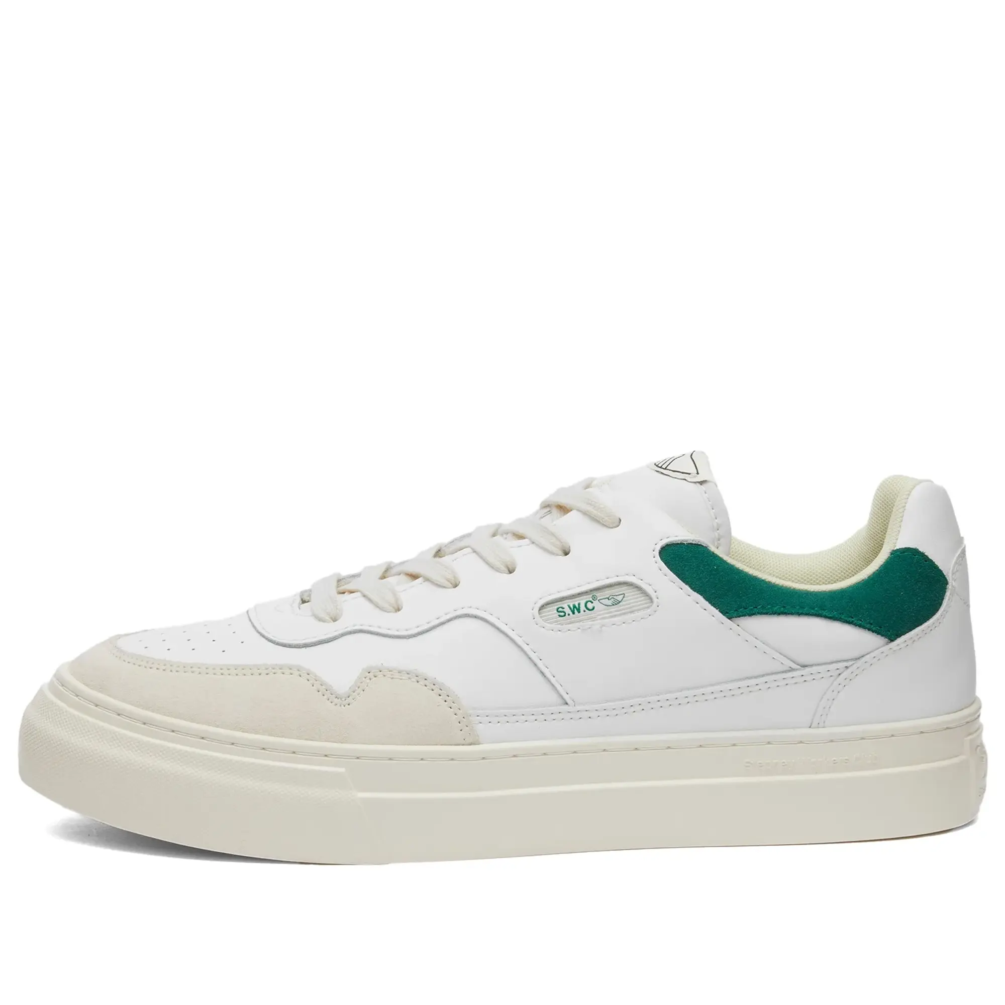 Stepney Workers Club Men's Pearl S-Stike Leather Sneaker White/Green