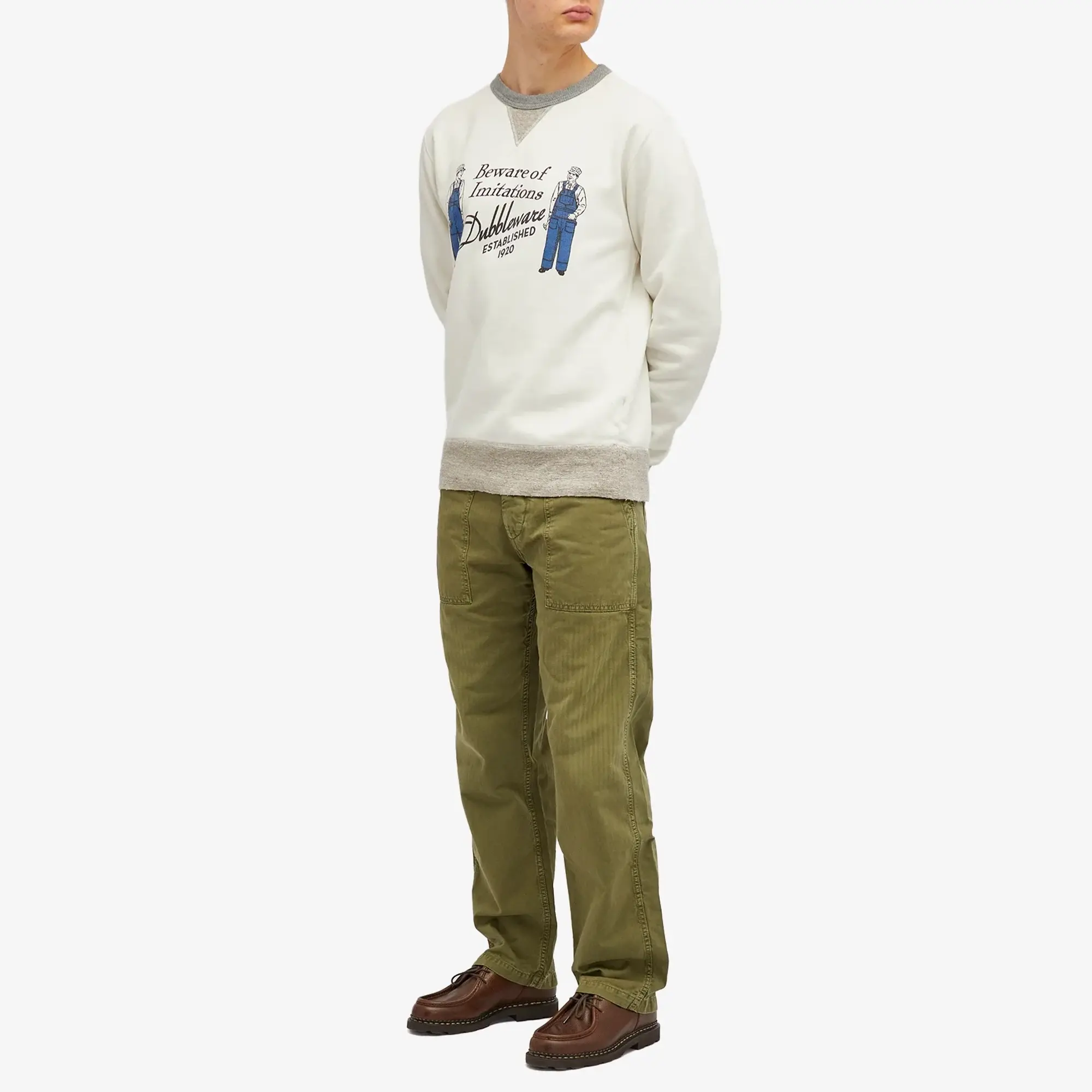Dubbleware Men's Imitations Sweatshirt Ecru