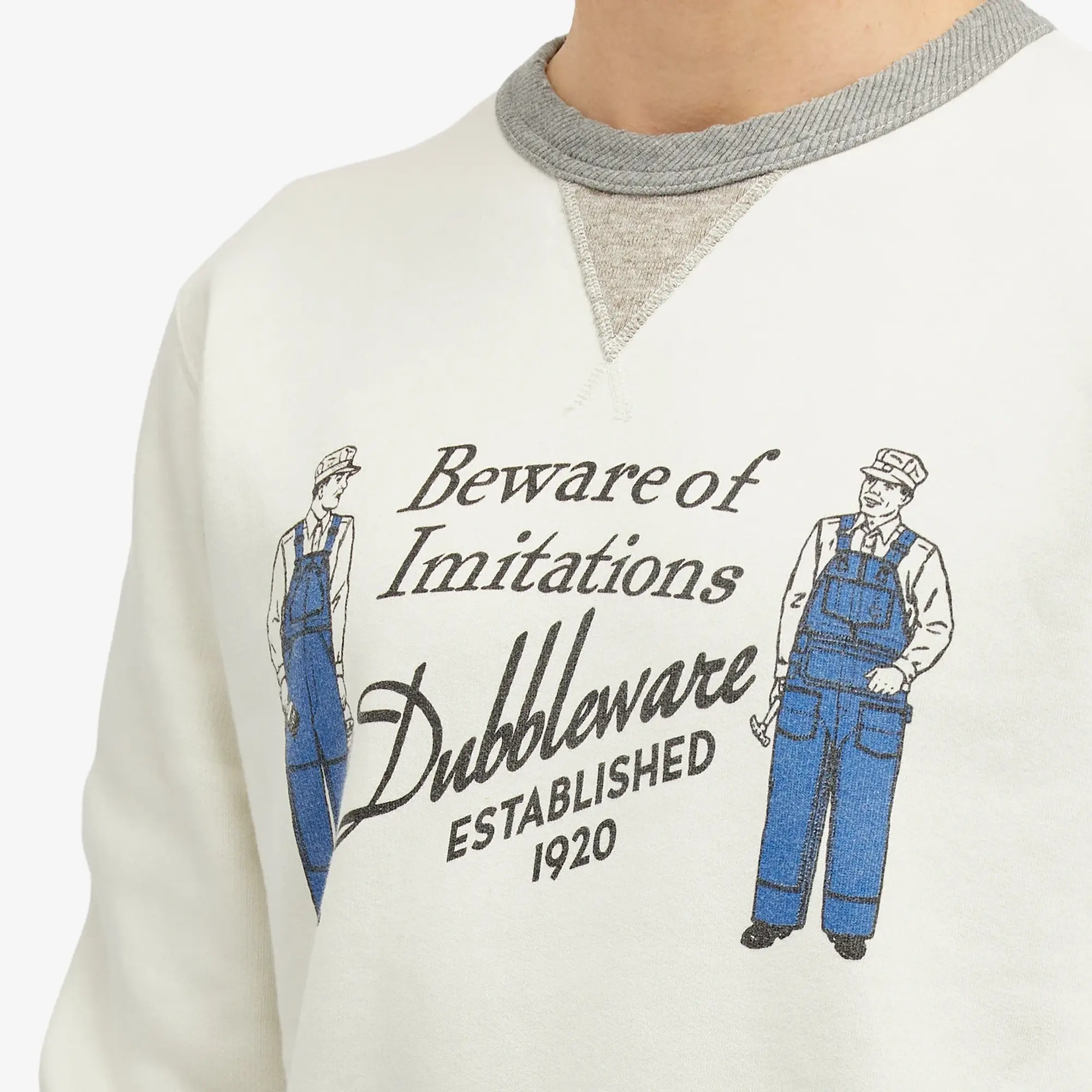 Dubbleware Men's Imitations Sweatshirt Ecru