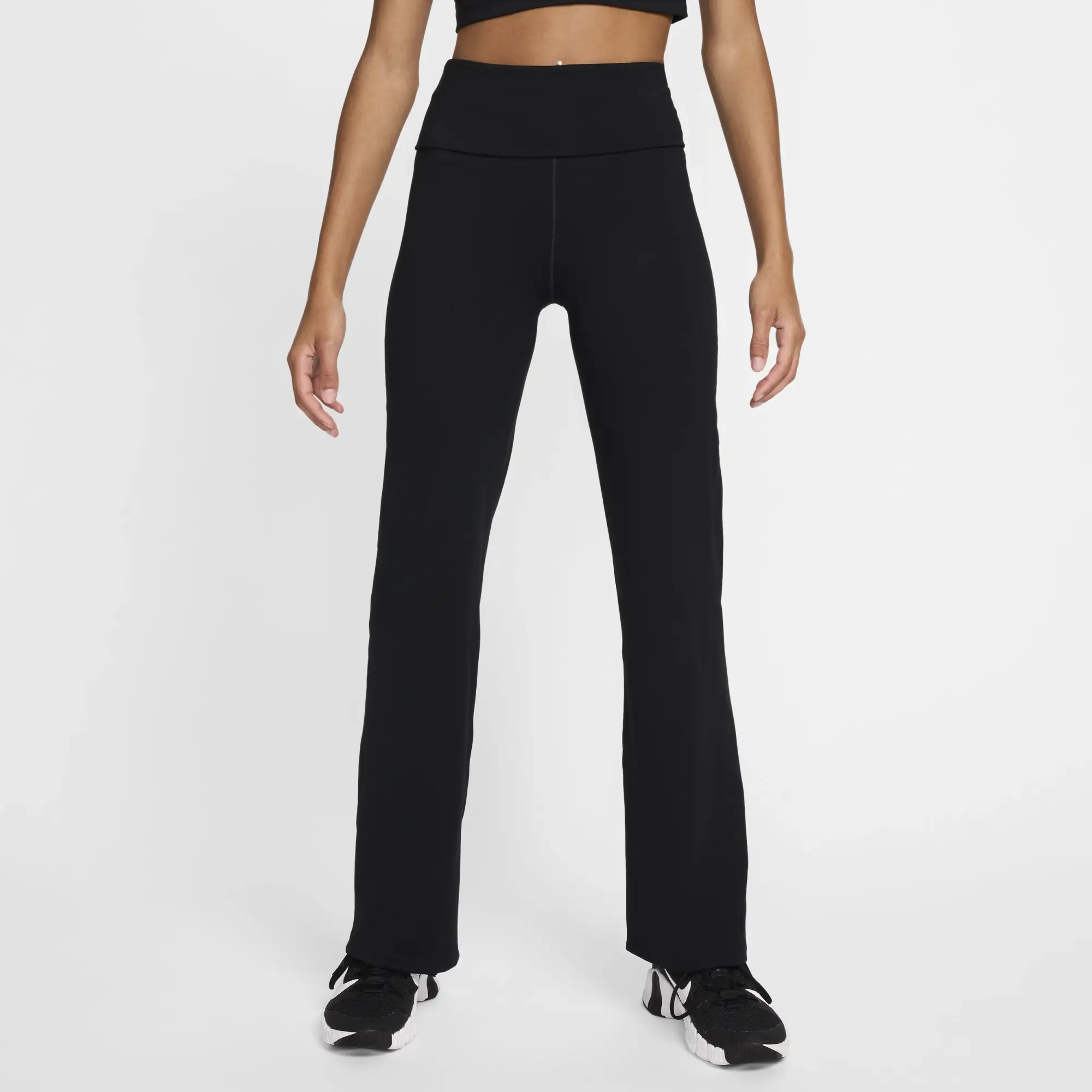 Women's Nike One Fold-Over Pants in Black
