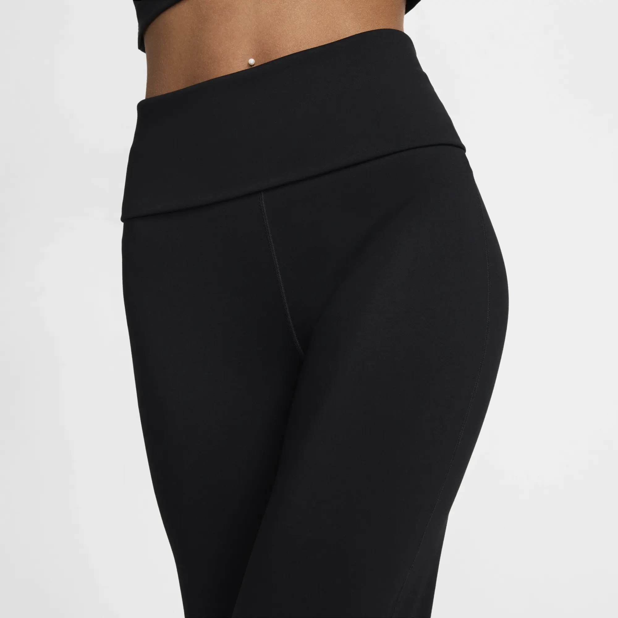 Women's Nike One Fold-Over Pants in Black