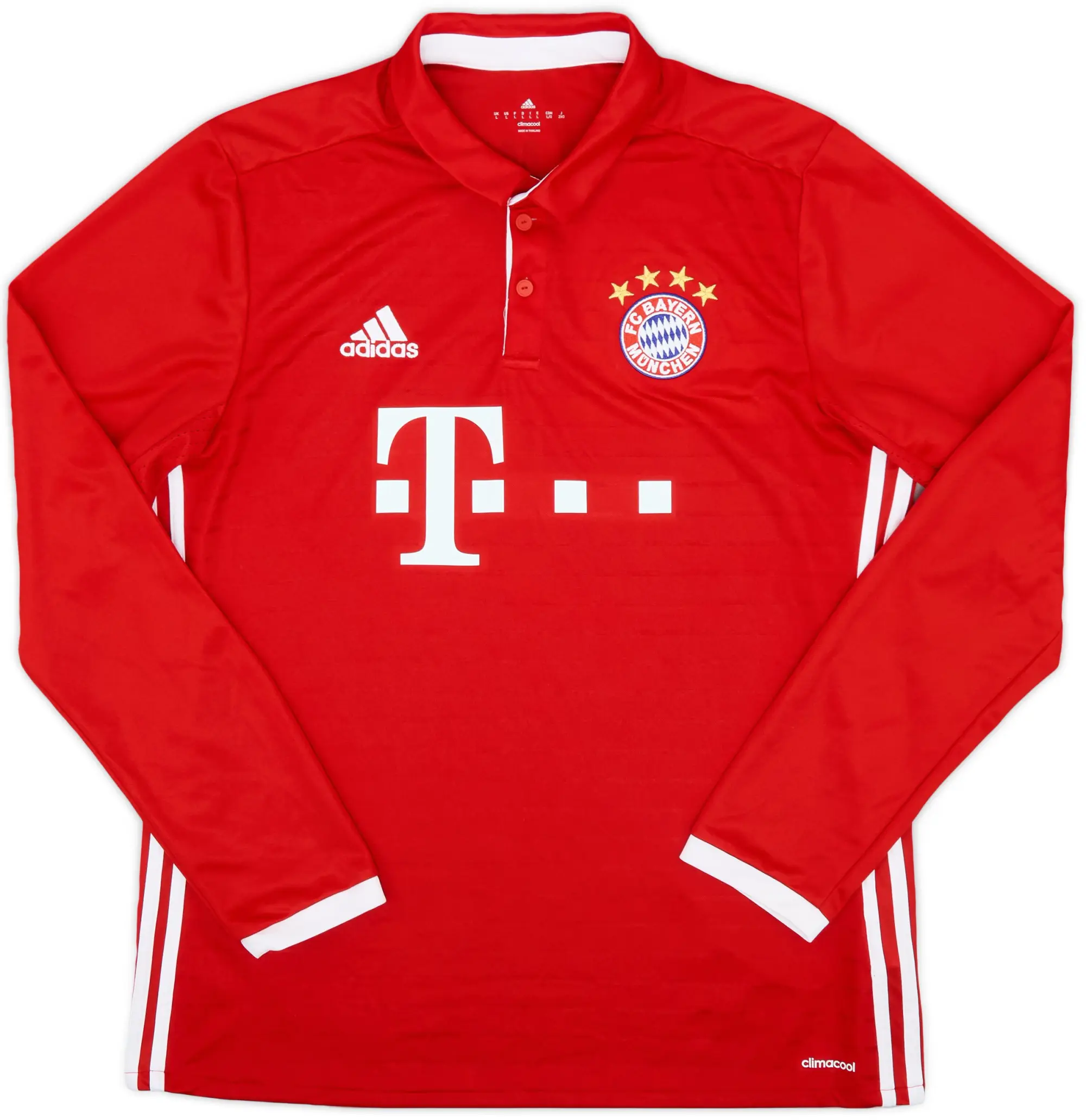 adidas 2016-17 Bayern Munich Home L/S Shirt - 9/10 - (L)