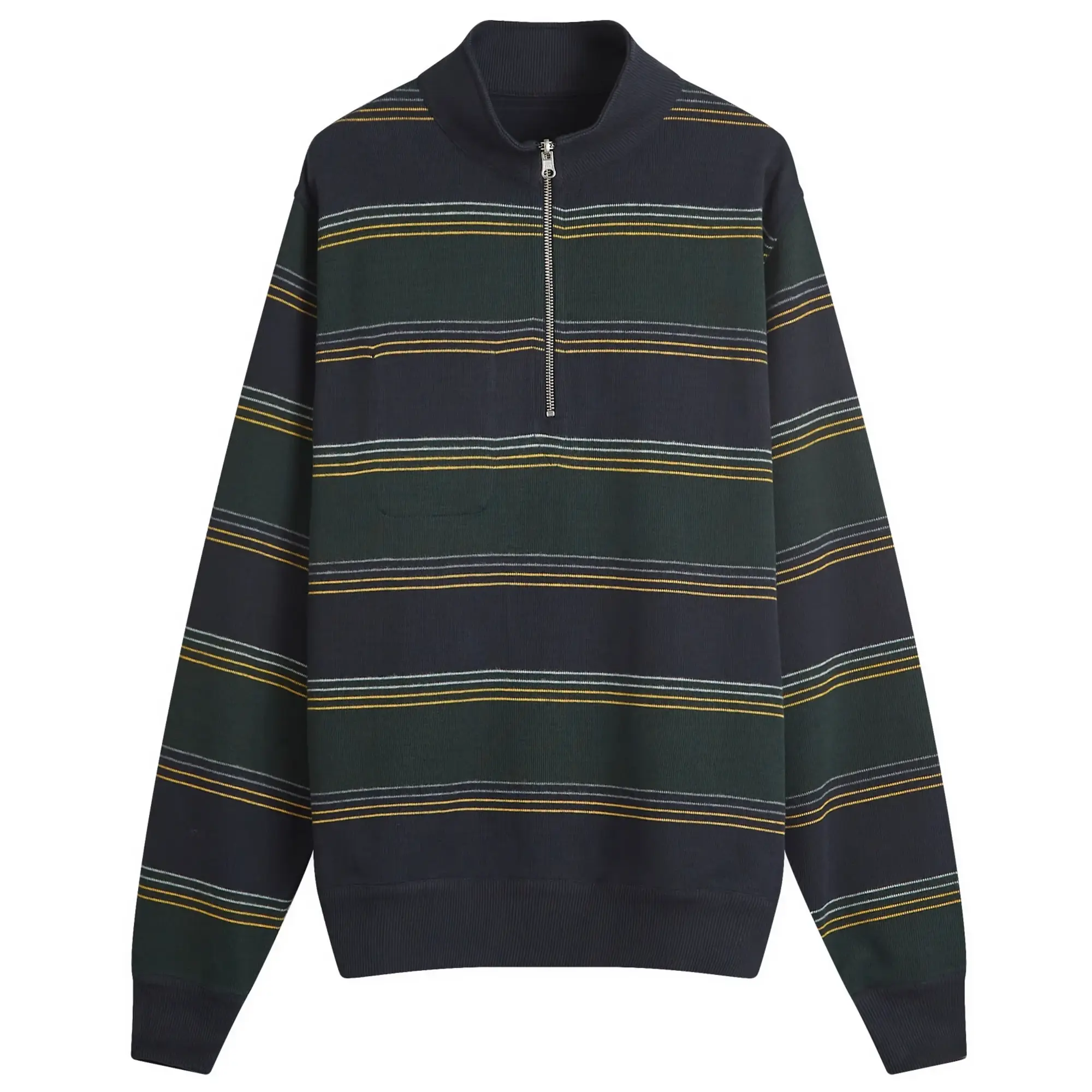 Oliver Spencer Men's Reversible Half Zip Sweatshirt Navy/Green