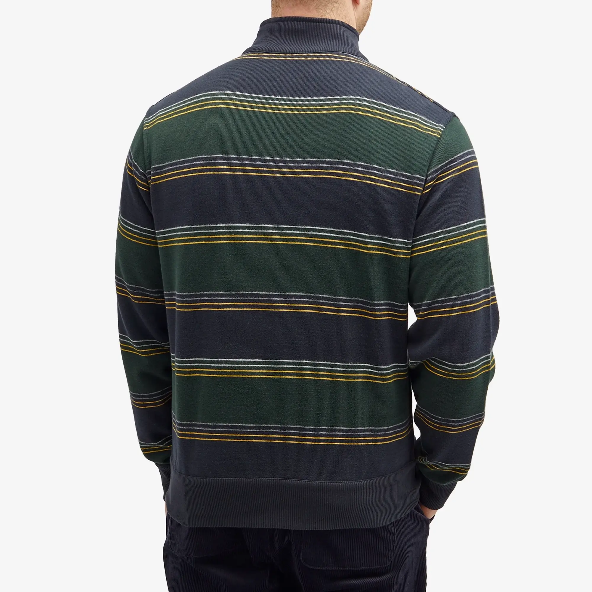 Oliver Spencer Men's Reversible Half Zip Sweatshirt Navy/Green