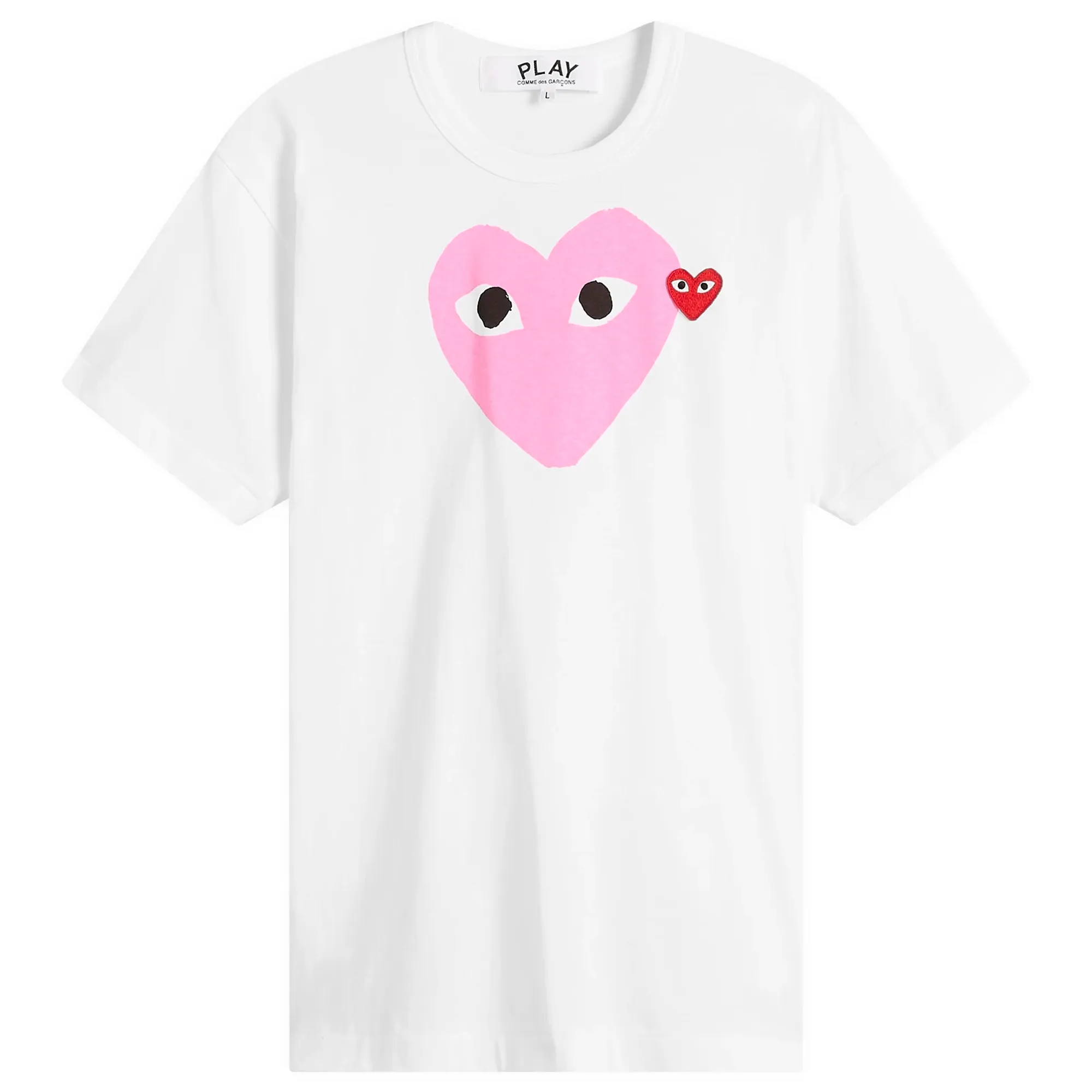 Comme des Garçons Play Men's Red Heart Colour Heart T-Shirt White/Red/Pink