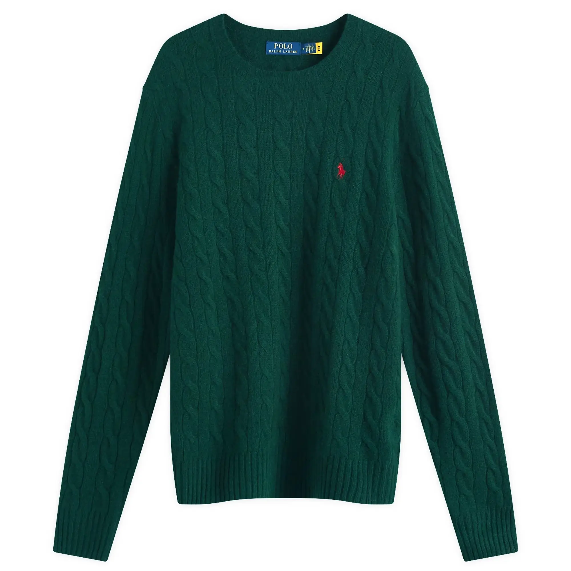 Polo Ralph Lauren Men's Wool Cashmere Cable Knit Jumper Moss Agate