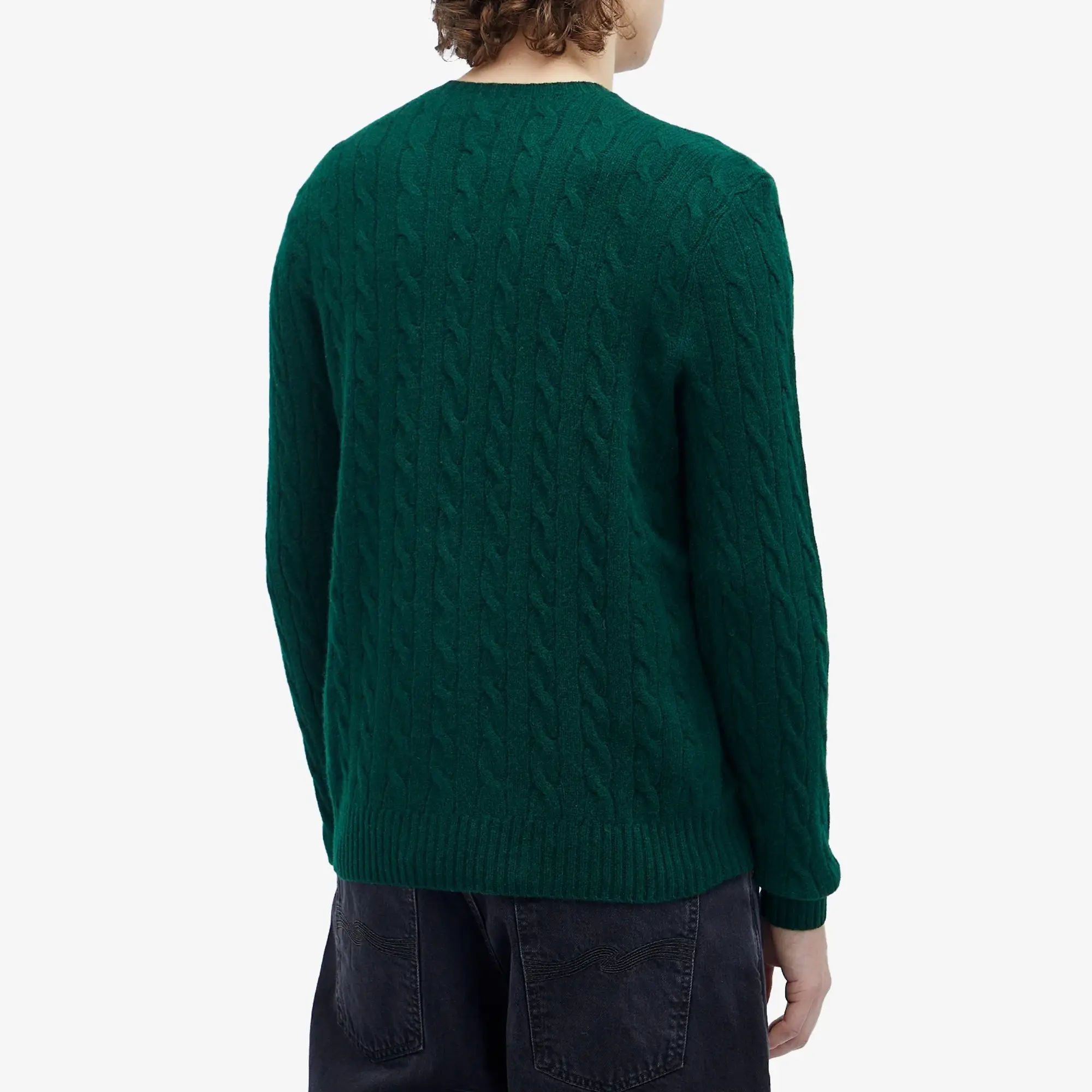Polo Ralph Lauren Men's Wool Cashmere Cable Knit Jumper Moss Agate