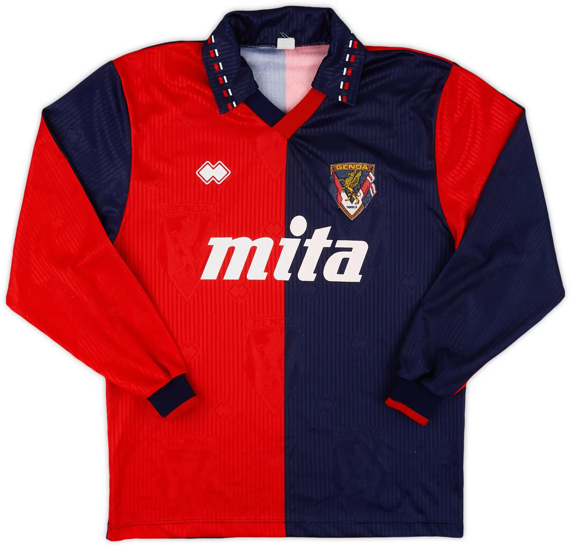 Errea 1991-92 Genoa Home L/S Shirt - 8/10 - (M)