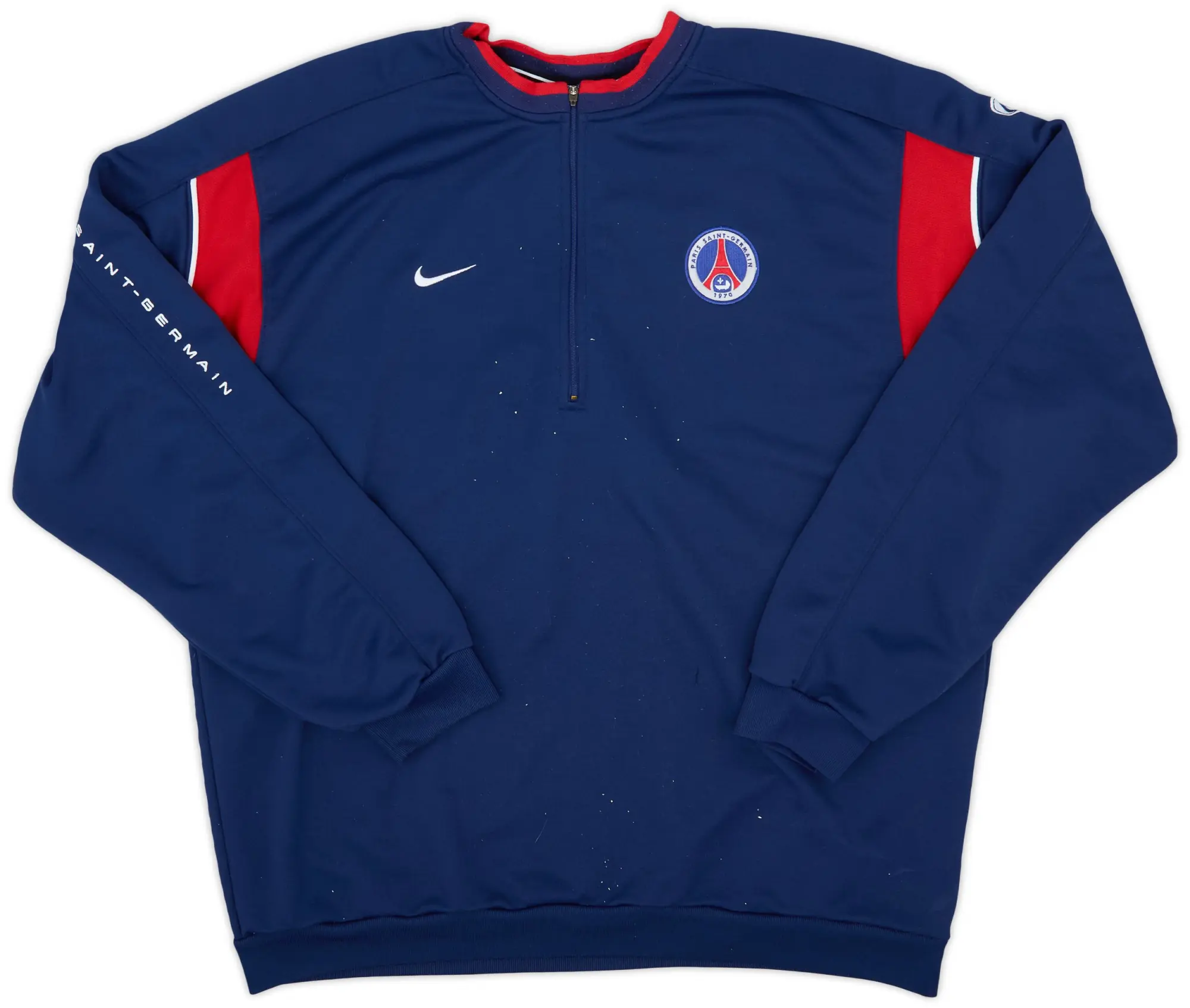 2001-02 Paris Saint-Germain Nike 1/4 Zip Sweat Top - 5/10 - (XXL)