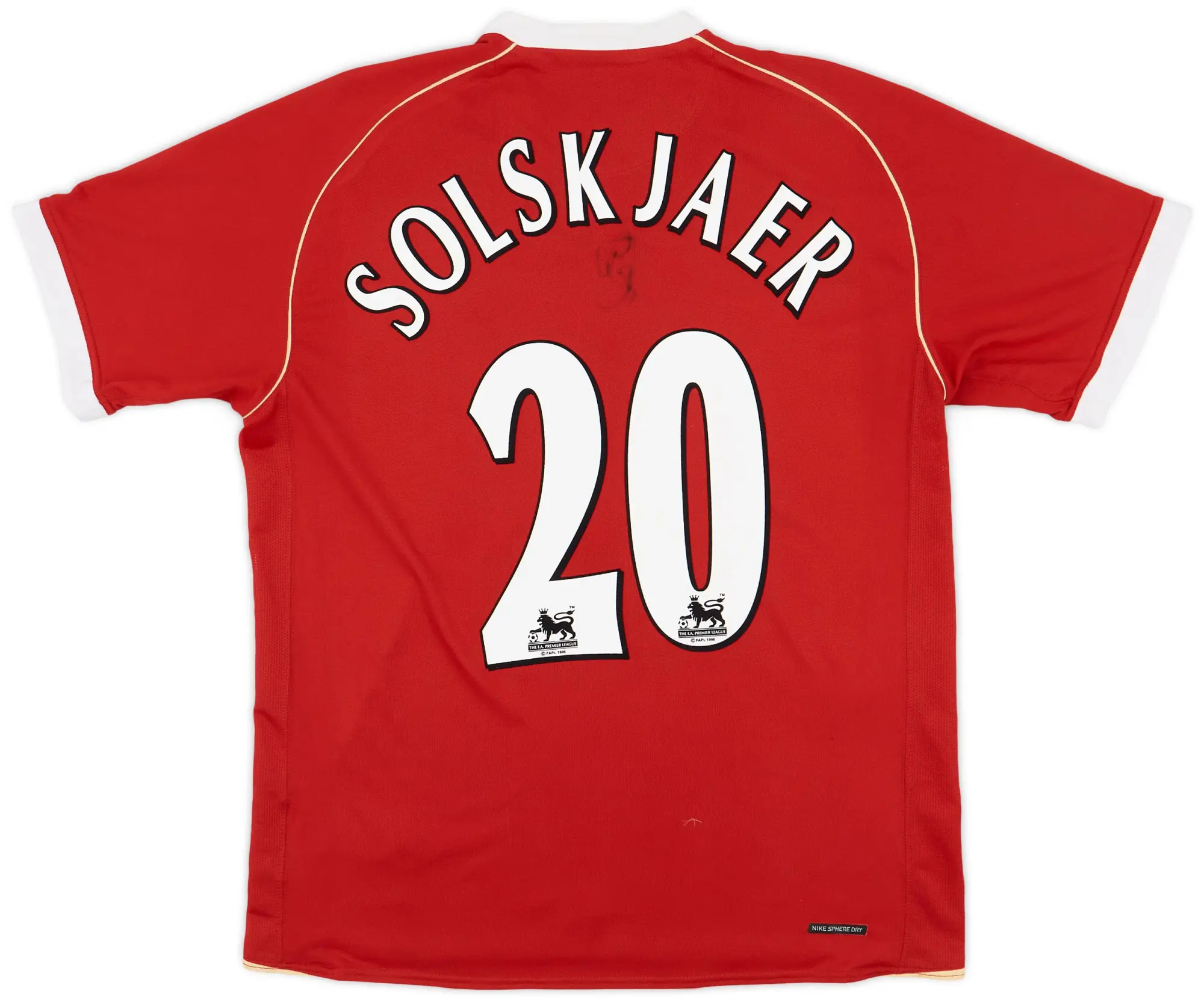 Nike 2006-07 Manchester United Signed Home Shirt Solskjaer #20 - 8/10 - (L)