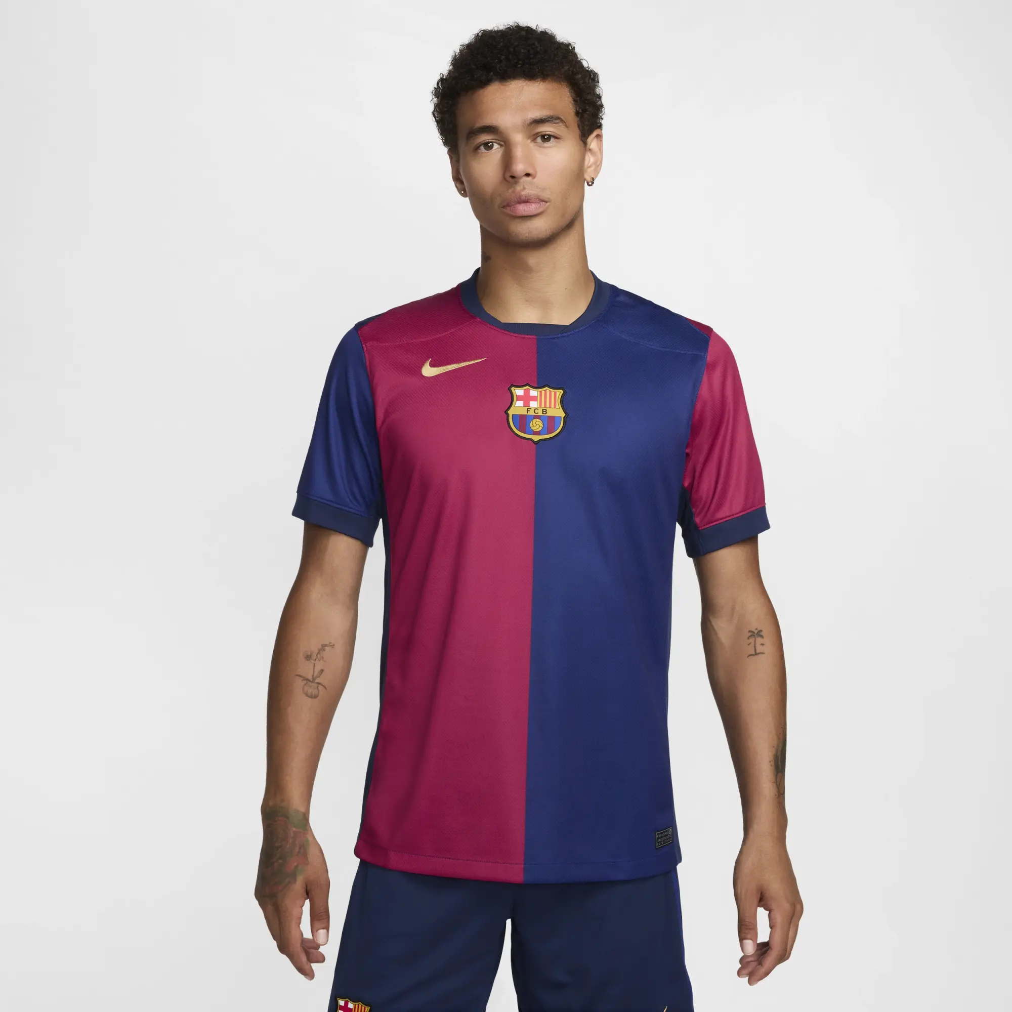 F.C. Barcelona 2024/25 Stadium Home Men's Nike Dri-FIT Football Replica Shirt - Blue - Polyester