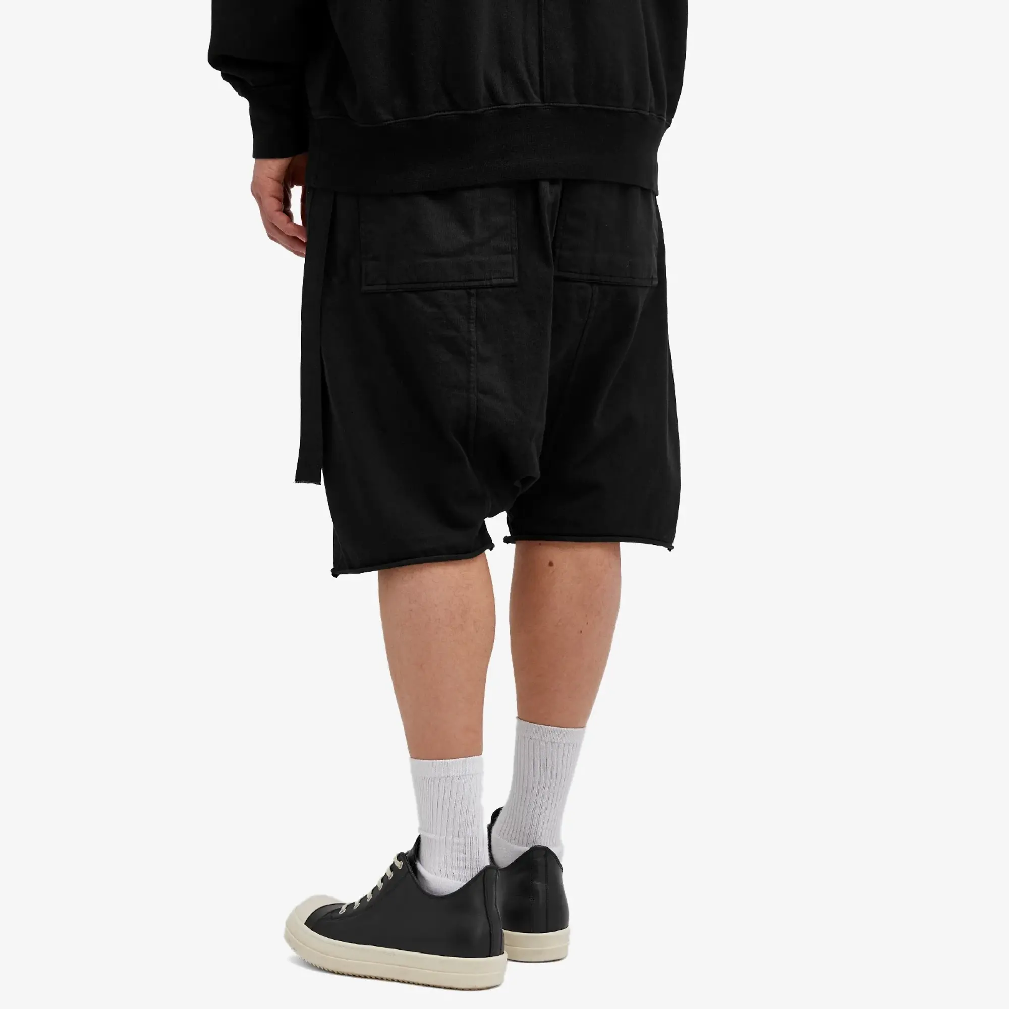 Rick Owens DRKSHDW Men's Cotton Jersey Drawstring Pods Shorts Black