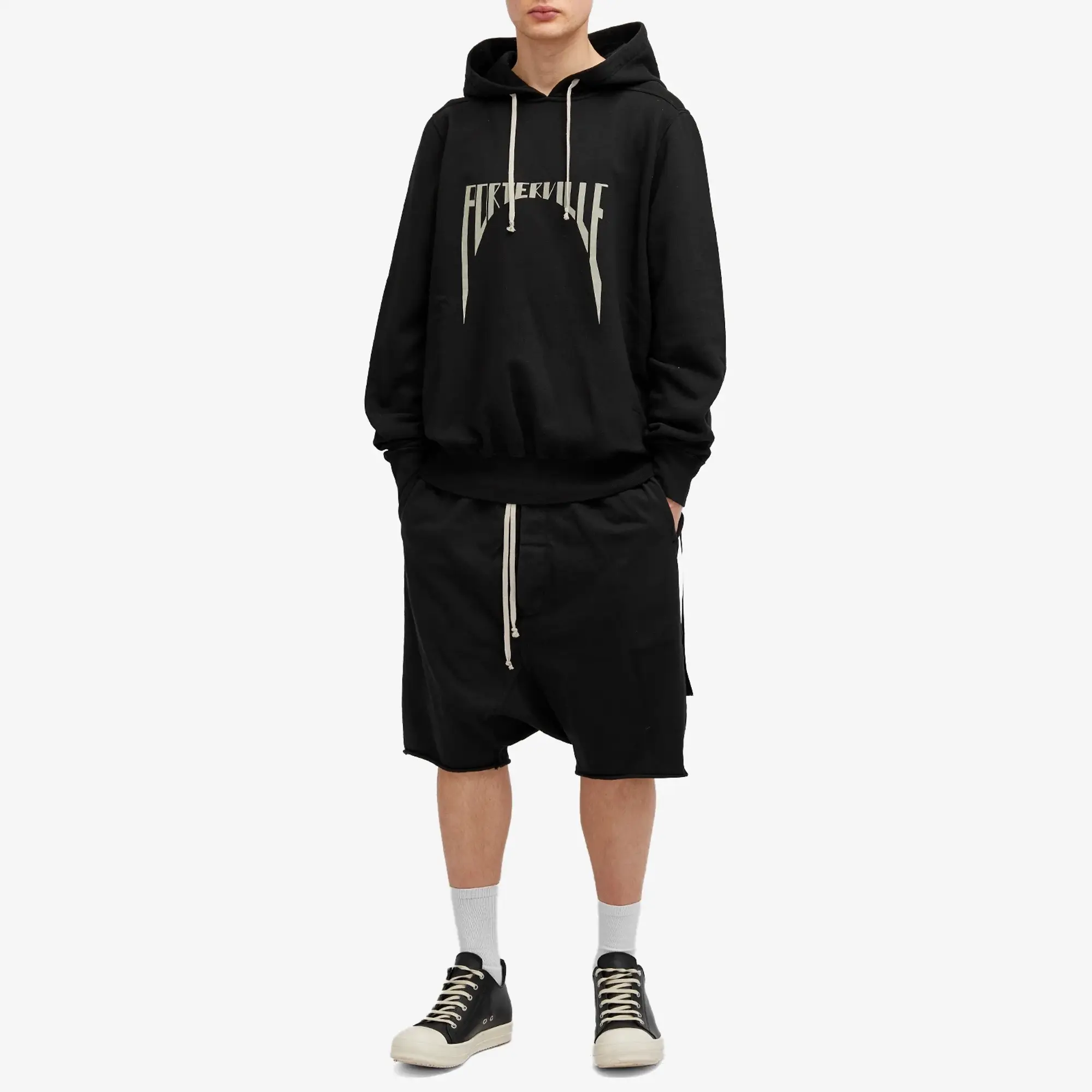 Rick Owens DRKSHDW Men's Cotton Jersey Drawstring Pods Shorts Black