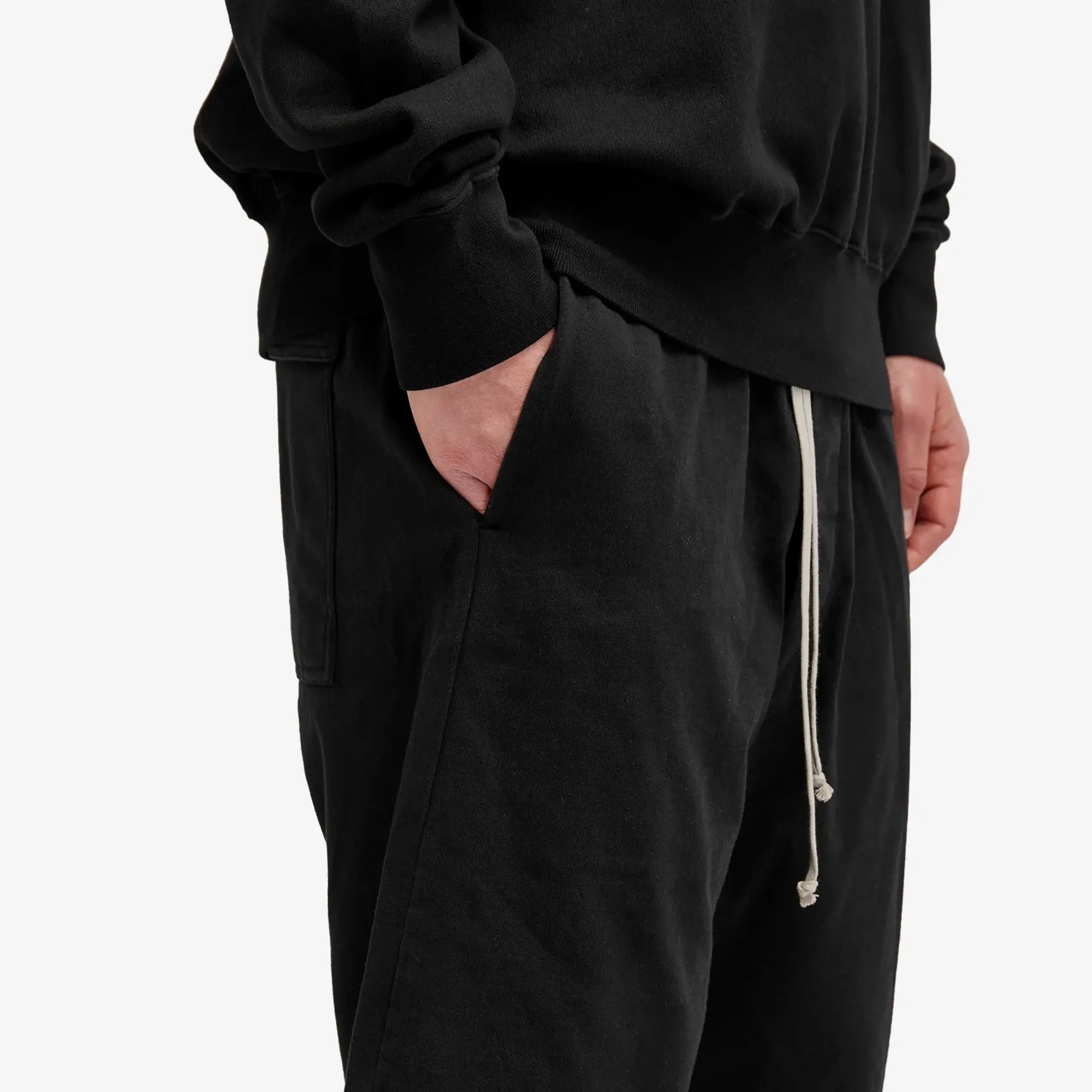 Rick Owens DRKSHDW Men's Cotton Jersey Drawstring Pods Shorts Black