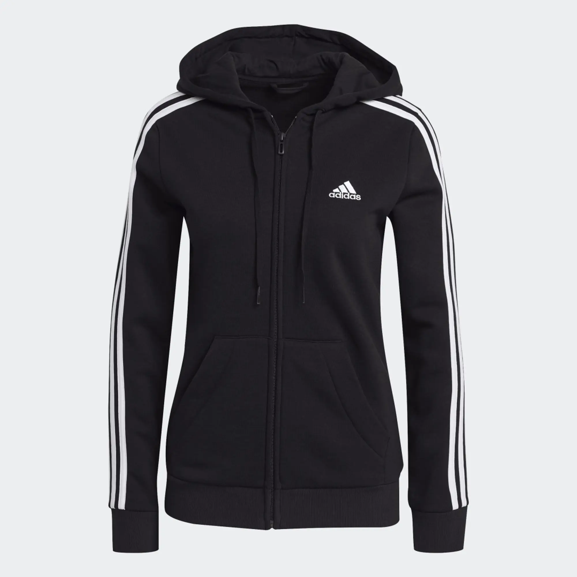 adidas Essentials Fleece 3-Stripes Full-Zip Hoodie