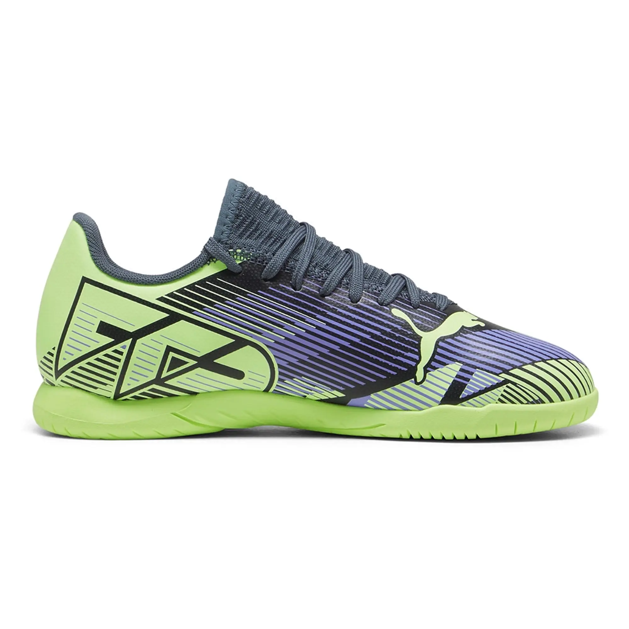 Puma Future 7 Play It Lights Out - Gray Skies/Elektro Purple/Fizzy Apple/Puma White Kids - ['Blue']