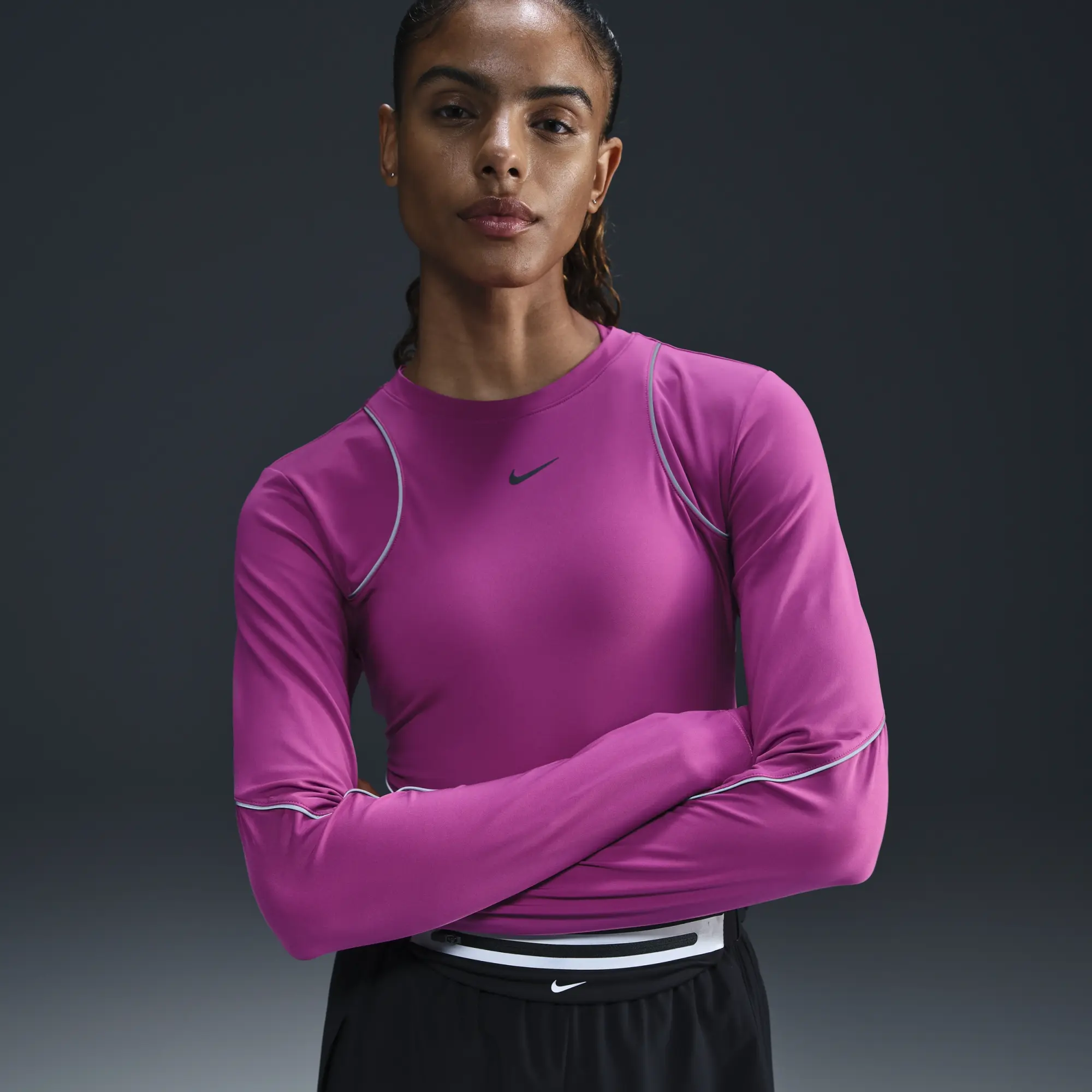 Nike Running Division Women's Long-Sleeve Running Top - Purple - Polyester/Elastane