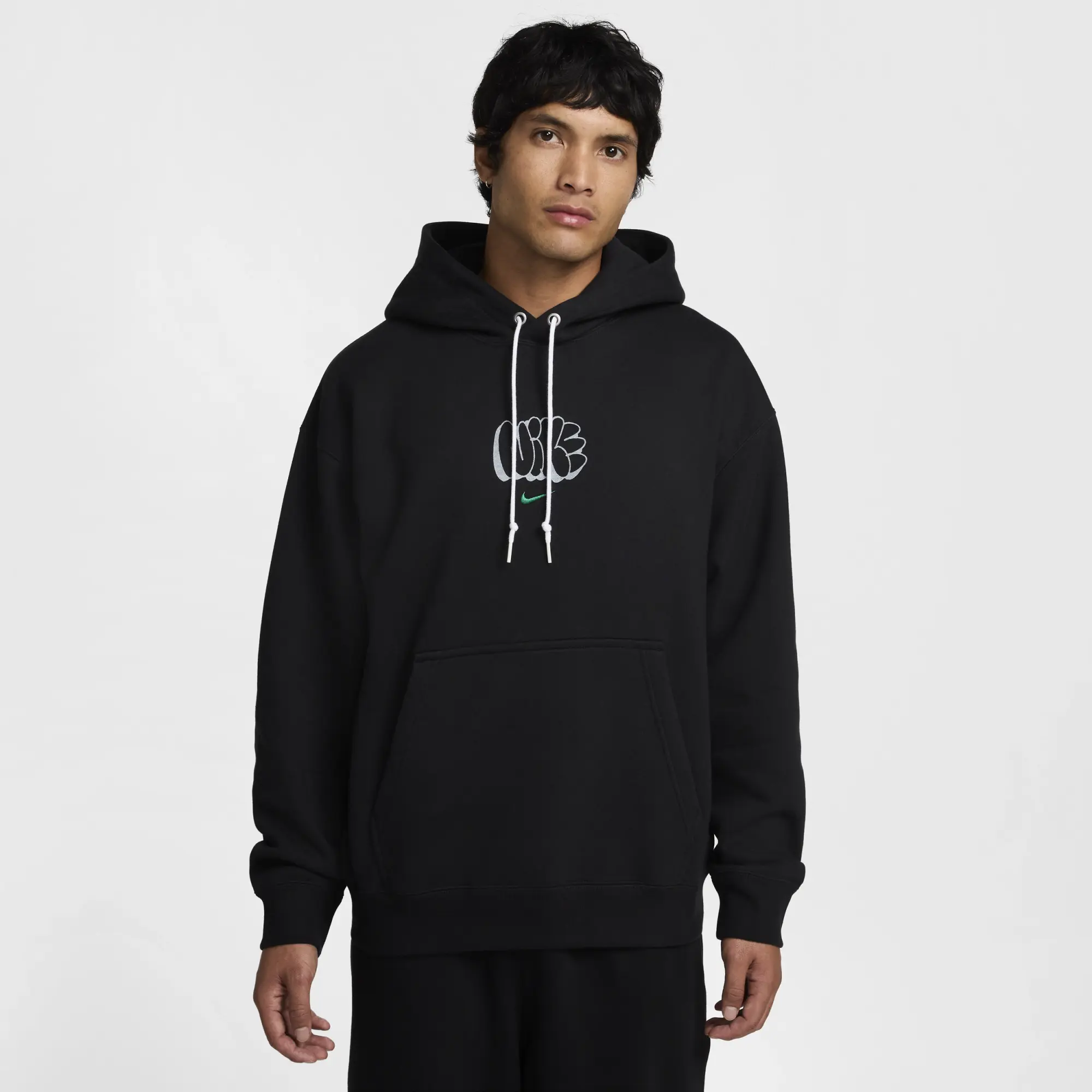 Nike Solo Swoosh Men's Fleece Hoodie - Black - Fleece