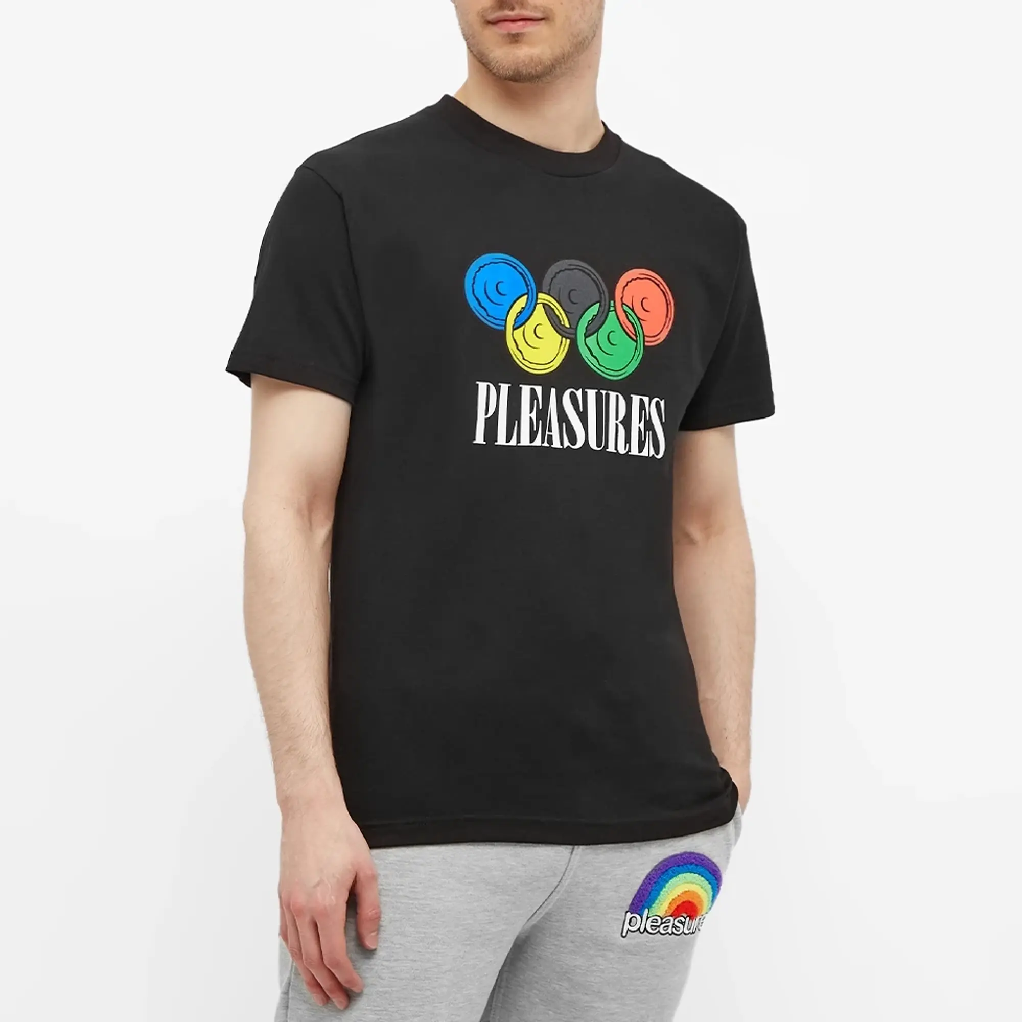 END. x Pleasures Men's 'Sexual Satisfaction' Fastest T-Shirt Black