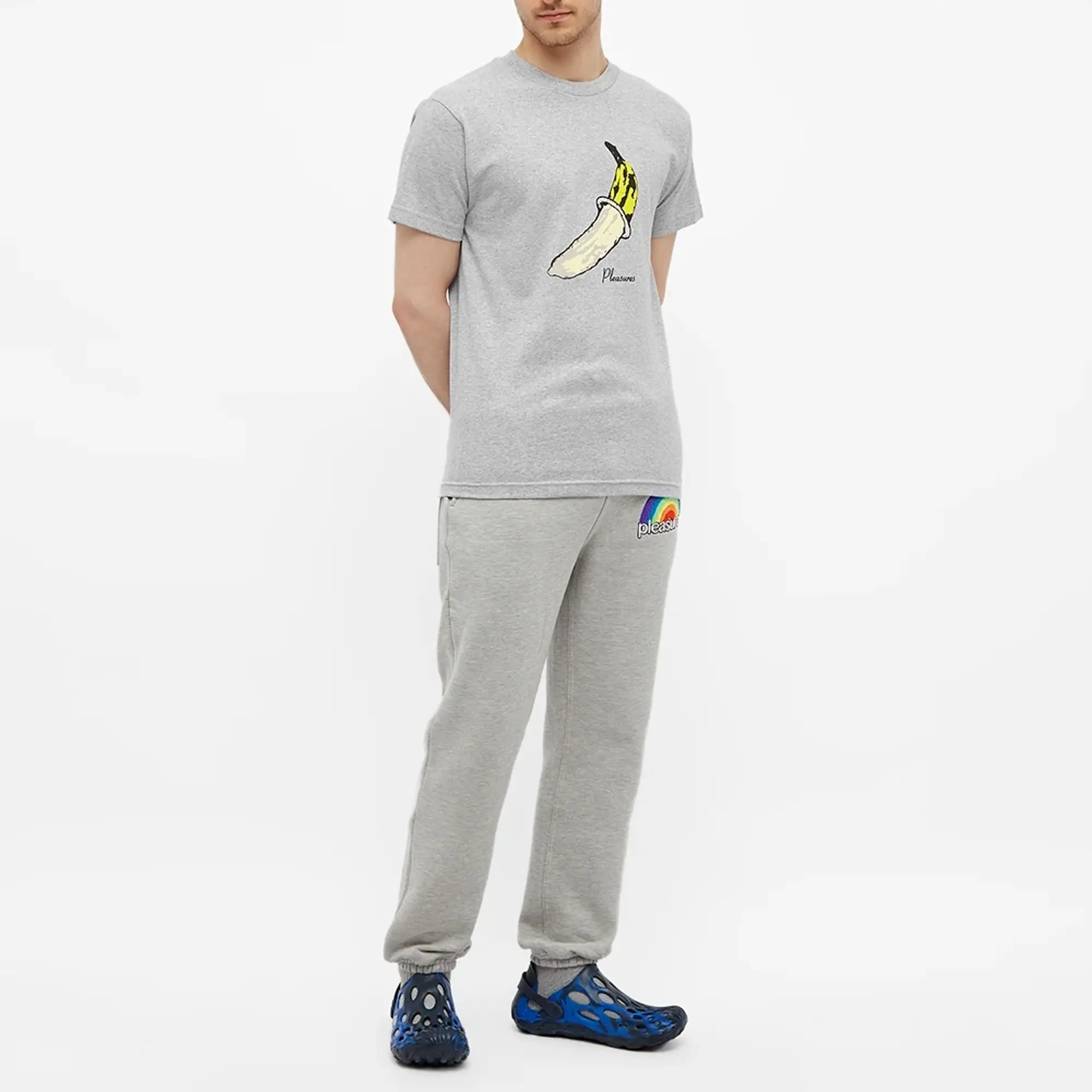 END. x Pleasures Men's 'Sexual Satisfaction' Nana T-Shirt Grey