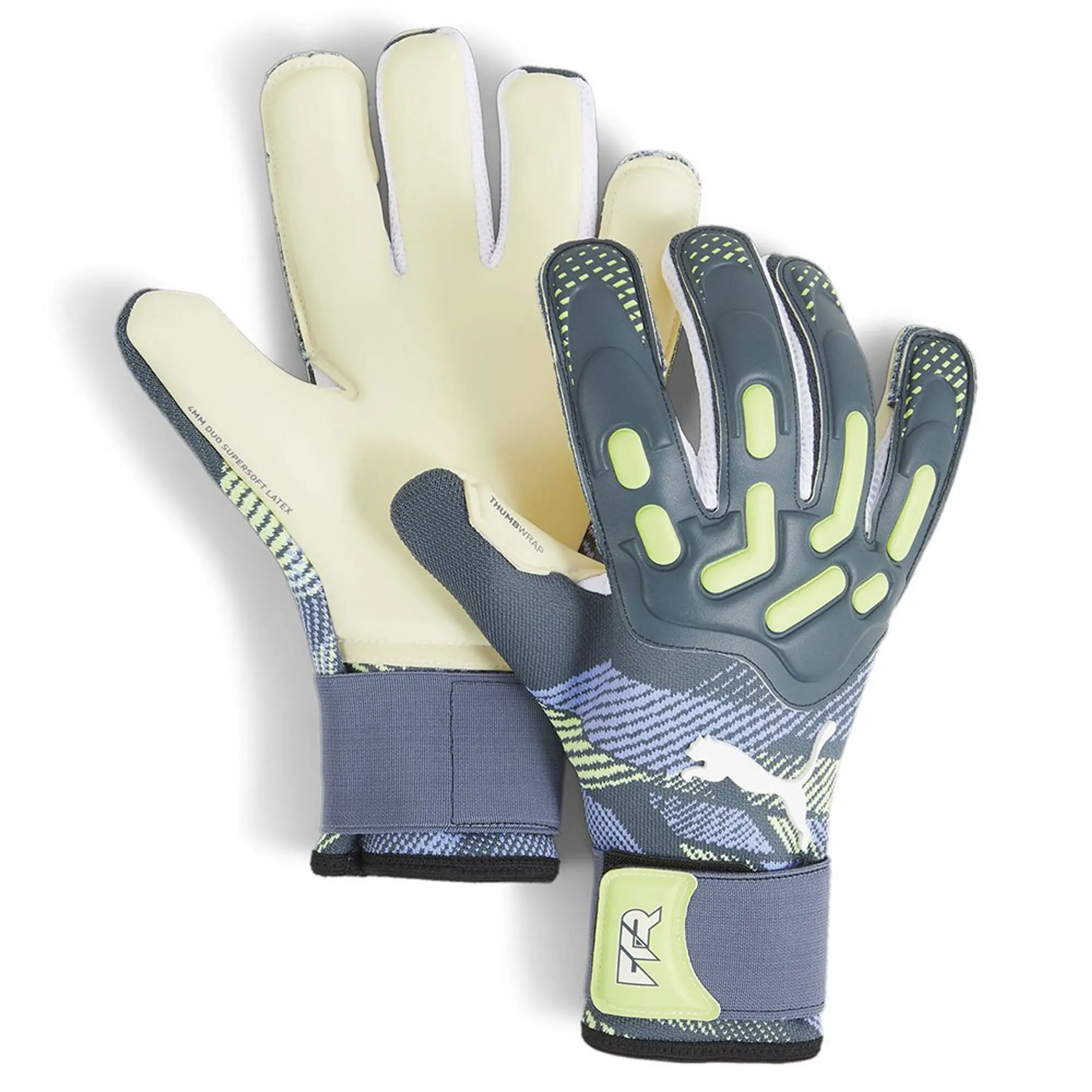 PUMA Future Pro Hybrid Goalkeeper Gloves, Grey Skies/Fizzy Apple