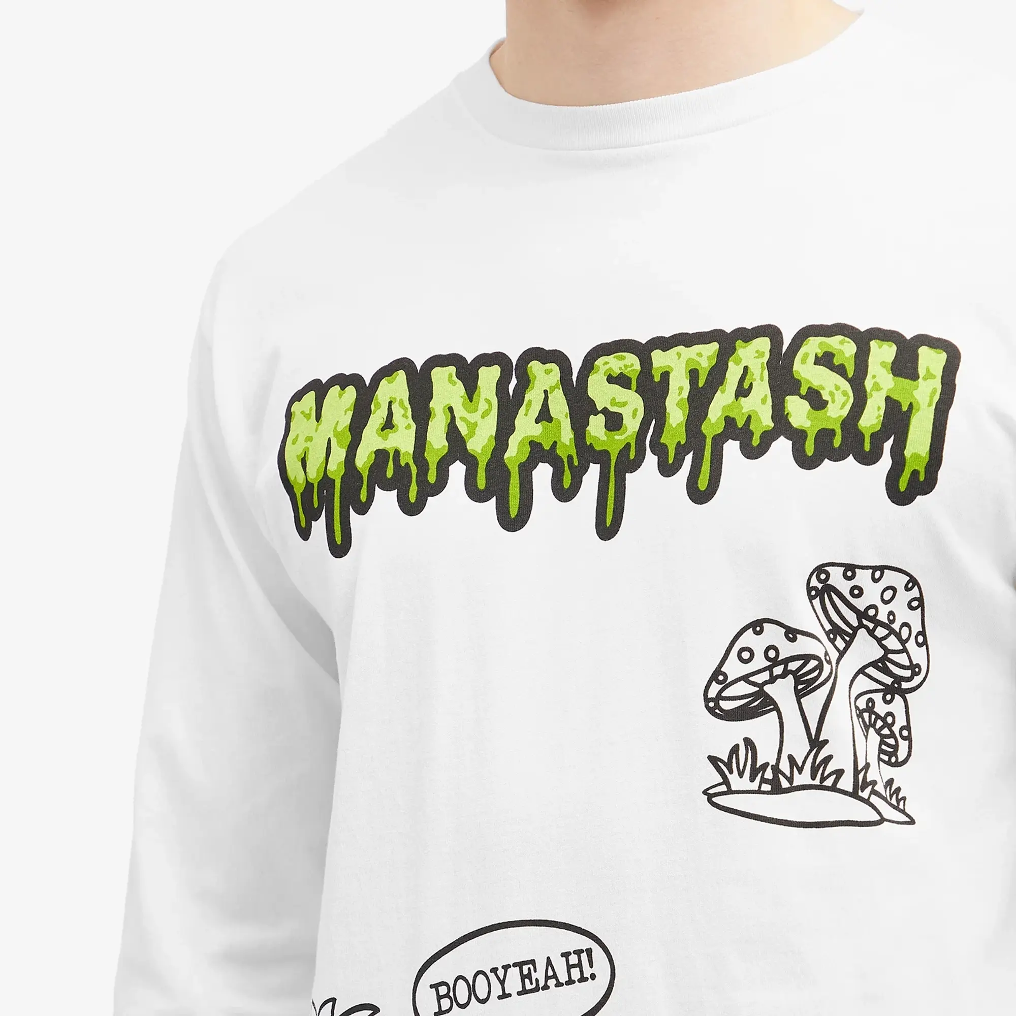 Manastash Men's Long Sleeve Mushroom T-Shirt White